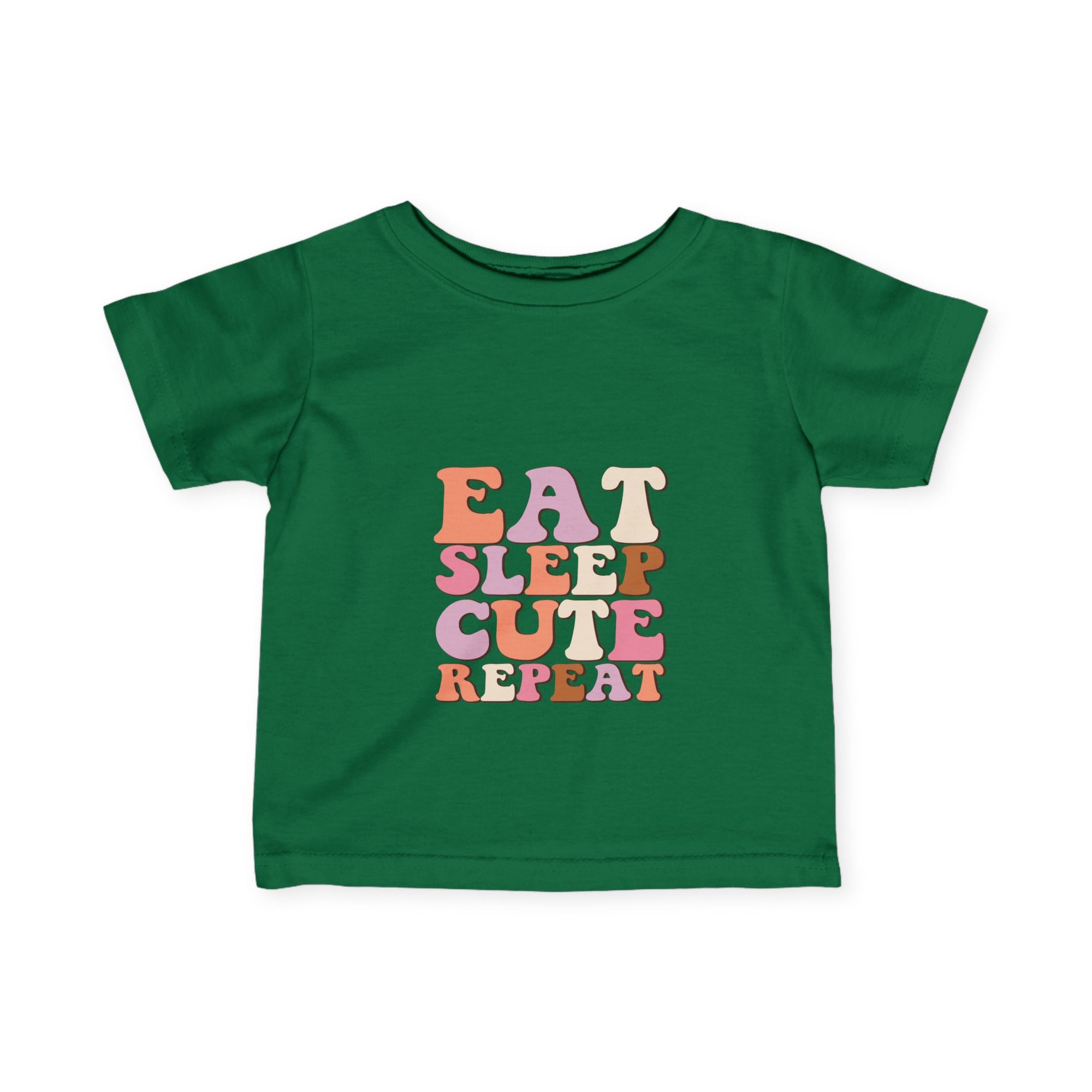 Cute Infant T-Shirt - 'Eat Sleep Cute Repeat' with Colorful Number 1 Design