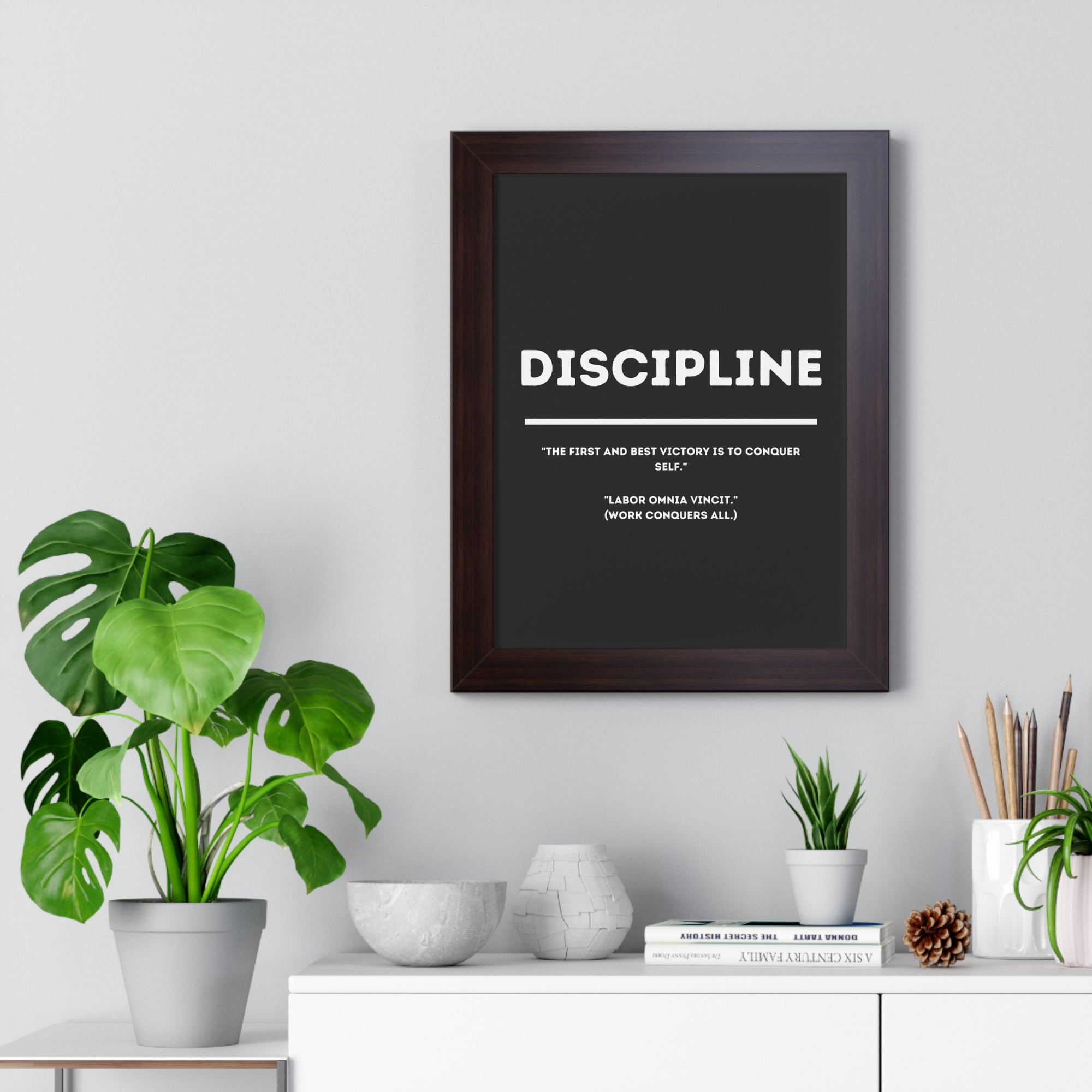 Minimalist in Black (Discipline) - Framed Vertical Poster