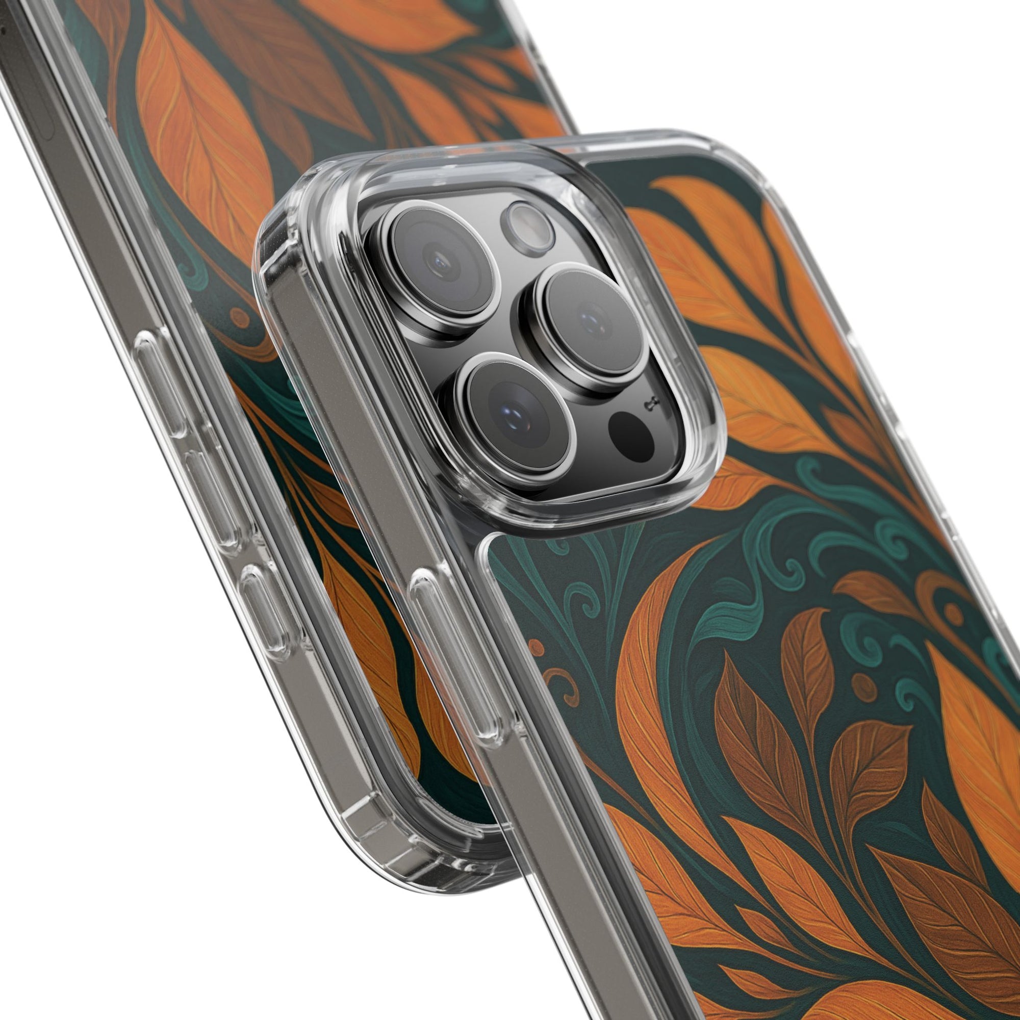 Bohemian Floral Clear Phone Case - Nature Lover's Gift, Botanical Design Phone Cover, Fall Aesthetic, Eco-Friendly Case, Custom Phone