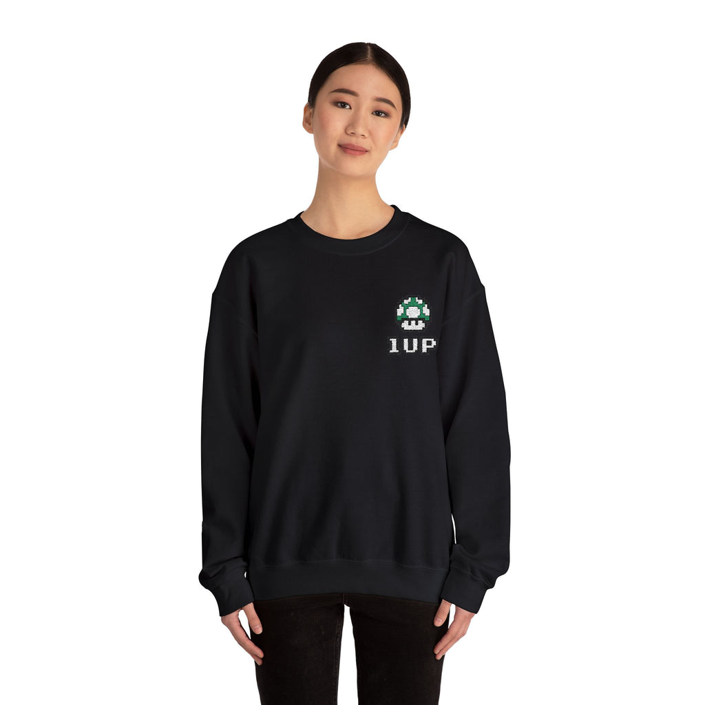 1UP Mushroom - Unisex Heavy Blend™ Crewneck Sweatshirt