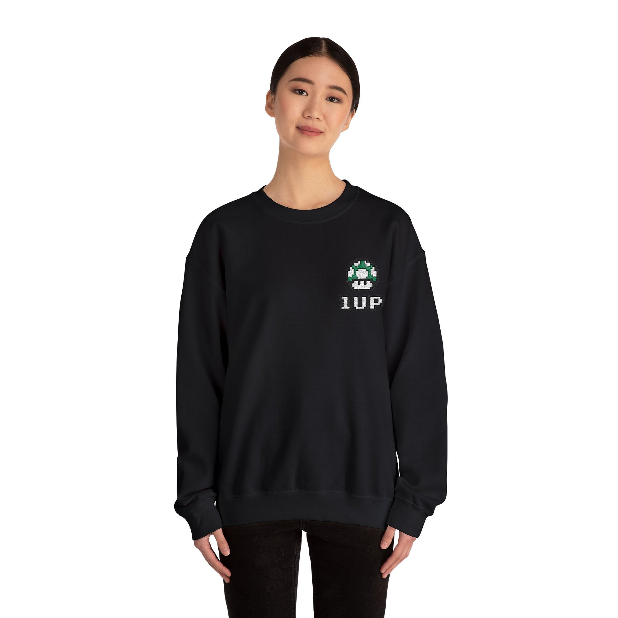 1UP Mushroom - Unisex Heavy Blend™ Crewneck Sweatshirt