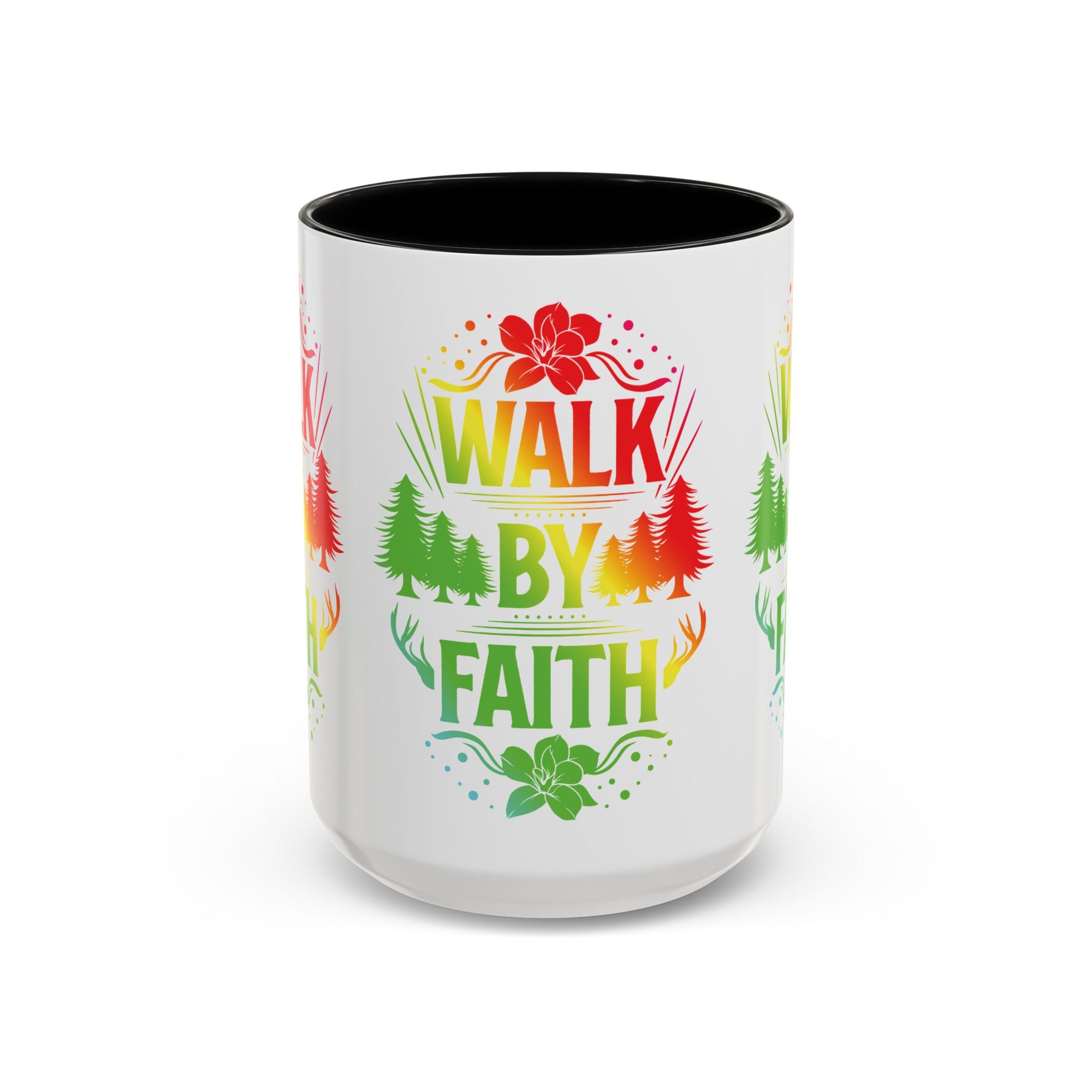 Walk by Faith Accent Coffee Mug - Inspirational Design