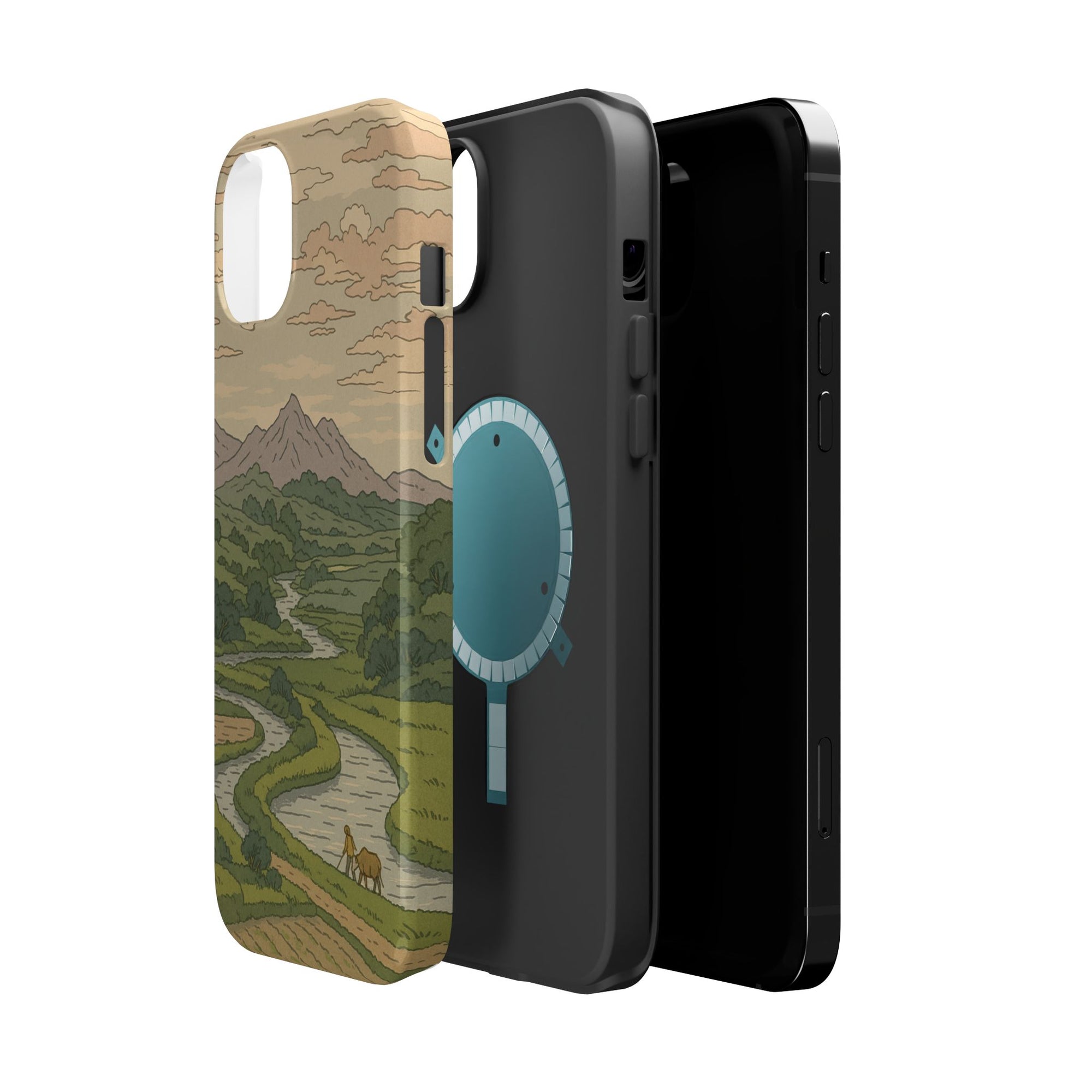 Nature-Inspired Magnetic Tough Case for iPhone, Phone Protection, Adventure Gift, Outdoor Lover, Earthy Aesthetic