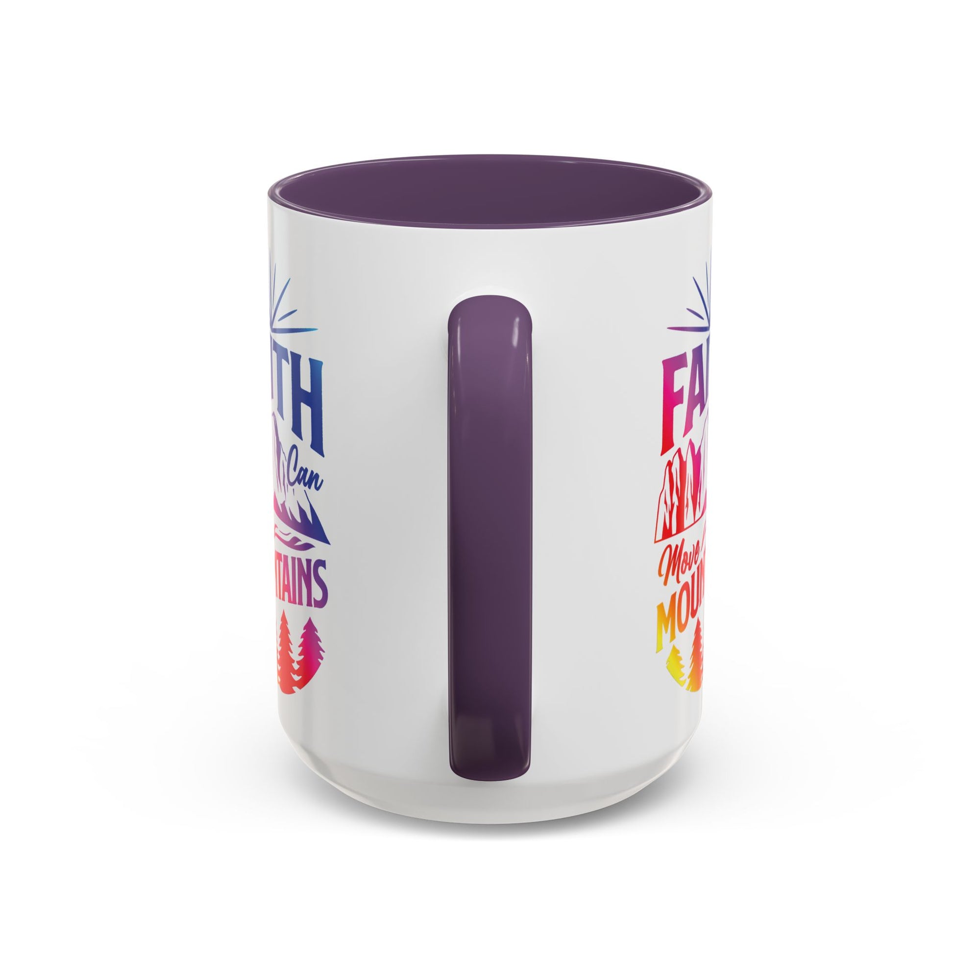 Faith Can Move Mountains Accent Coffee Mug - Inspirational Design