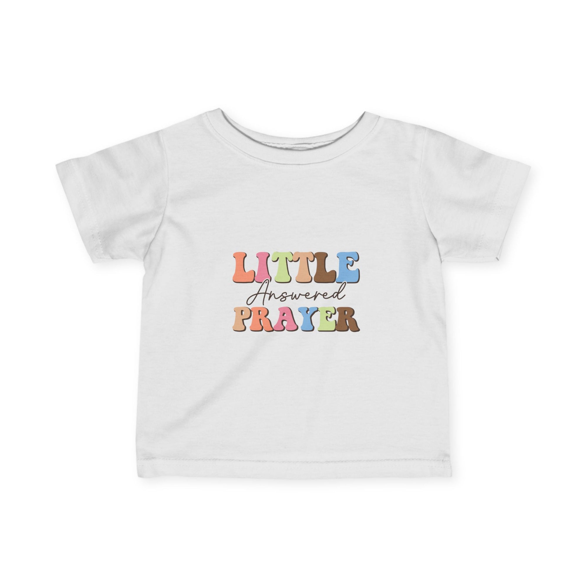 Cute Infant T-Shirt - 'Little Answered Prayer' with Colorful Number 1 Design