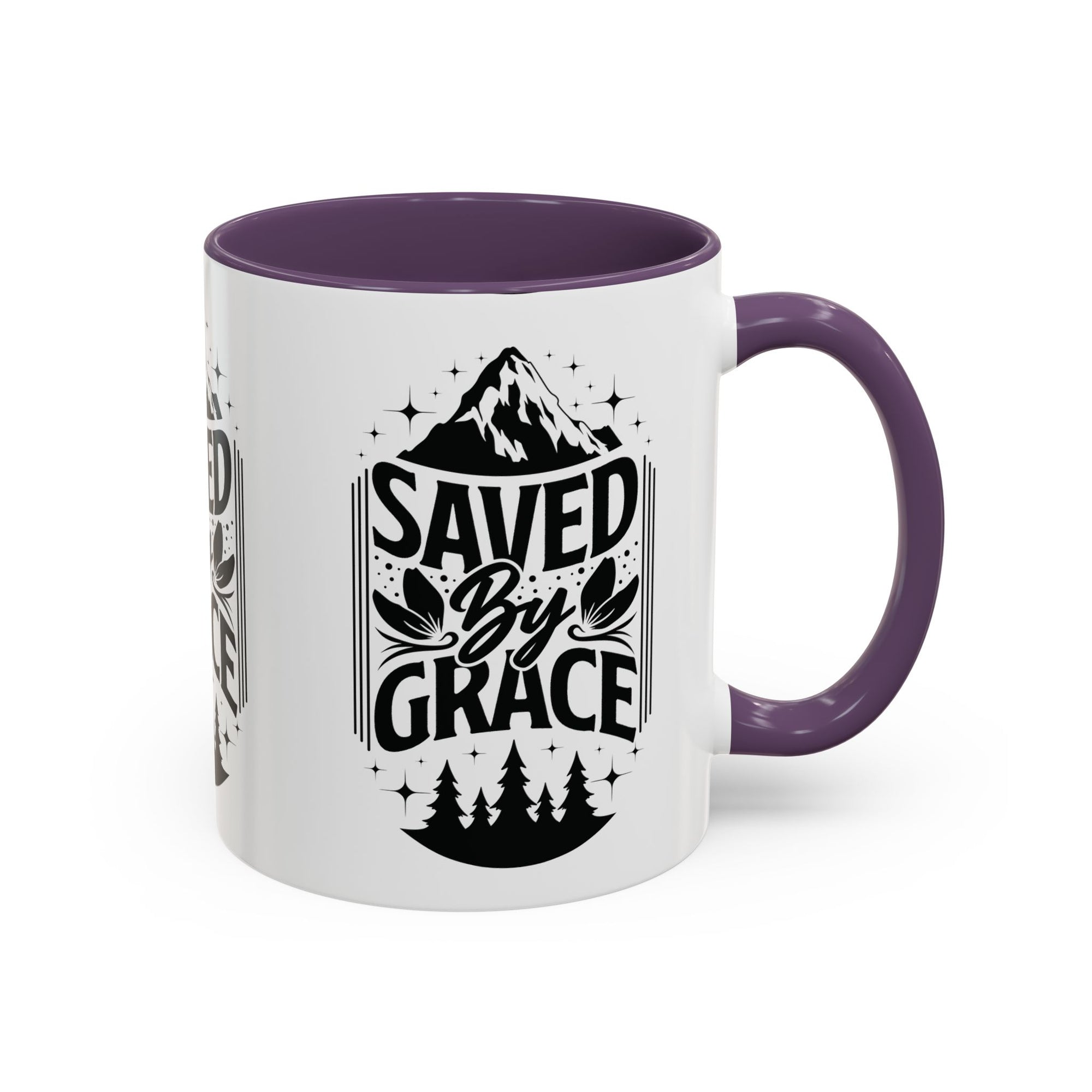 Saved by Grace Accent Coffee Mug - Inspirational Design