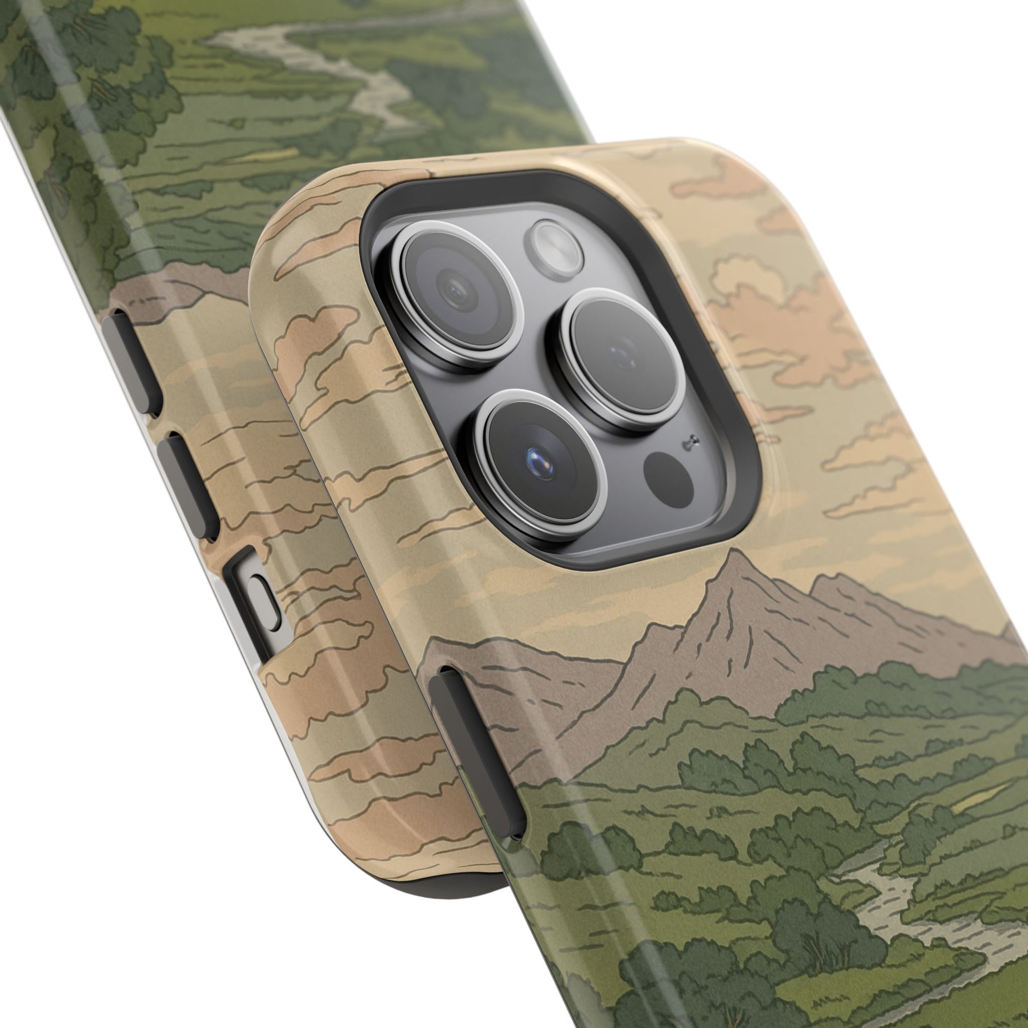 Nature-Inspired Magnetic Tough Case for iPhone, Phone Protection, Adventure Gift, Outdoor Lover, Earthy Aesthetic