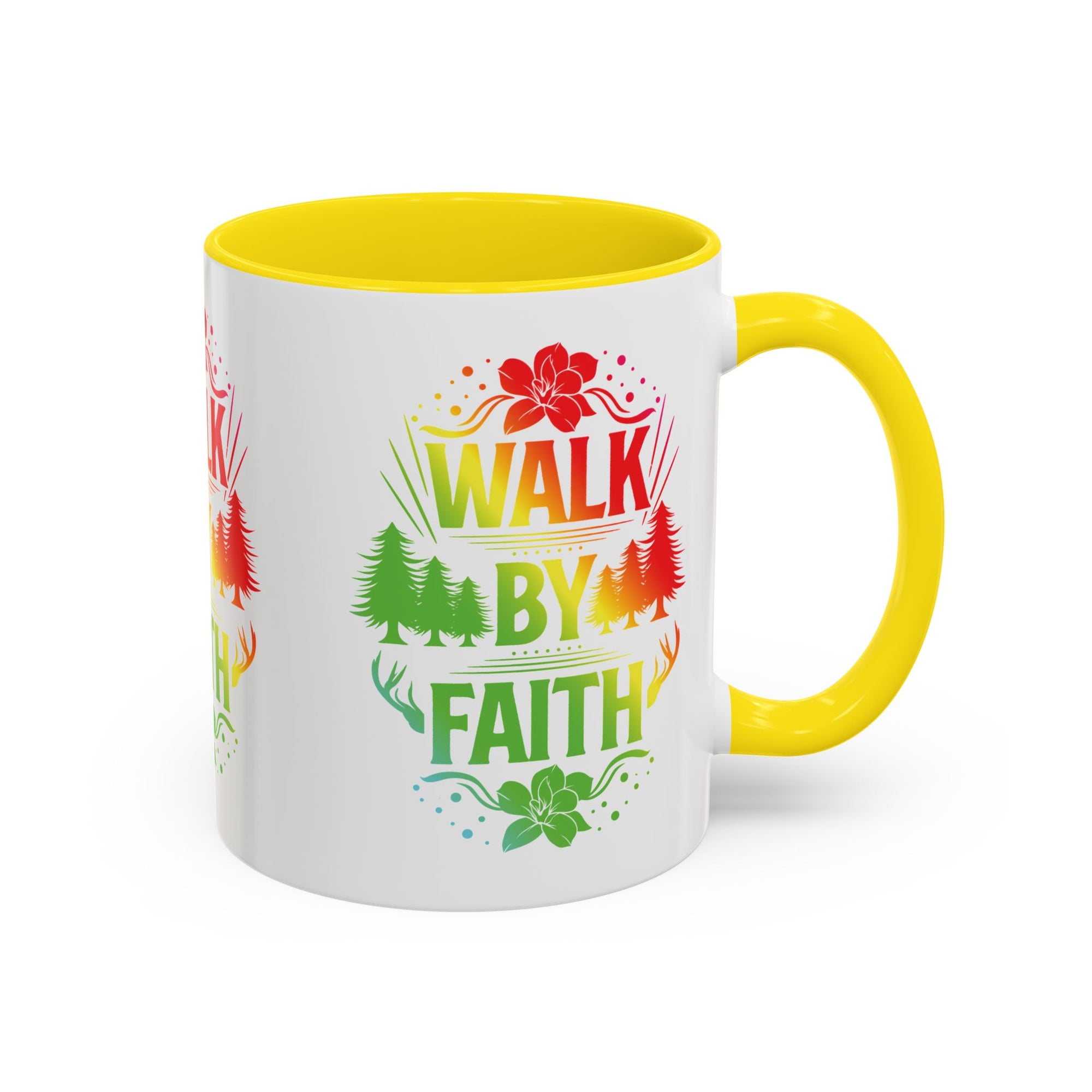 Walk by Faith Accent Coffee Mug - Inspirational Design