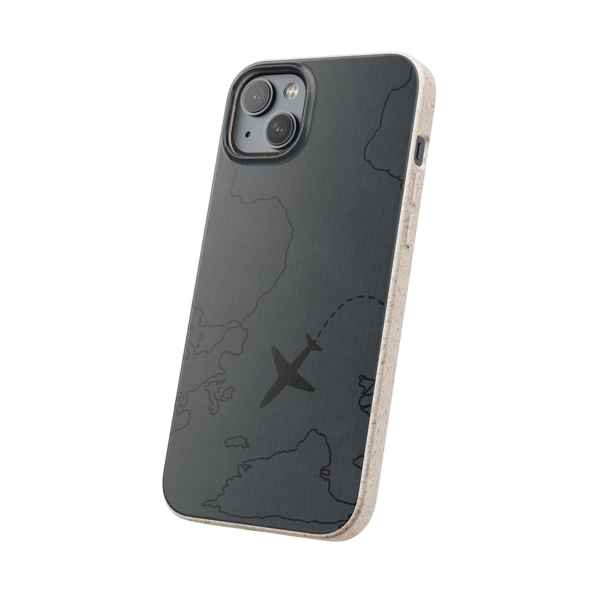 Airplane Map Biodegradable Phone Case, Eco-Friendly Phone Cover, Travel Gift, Sustainable Accessory, Nature Lover Gift