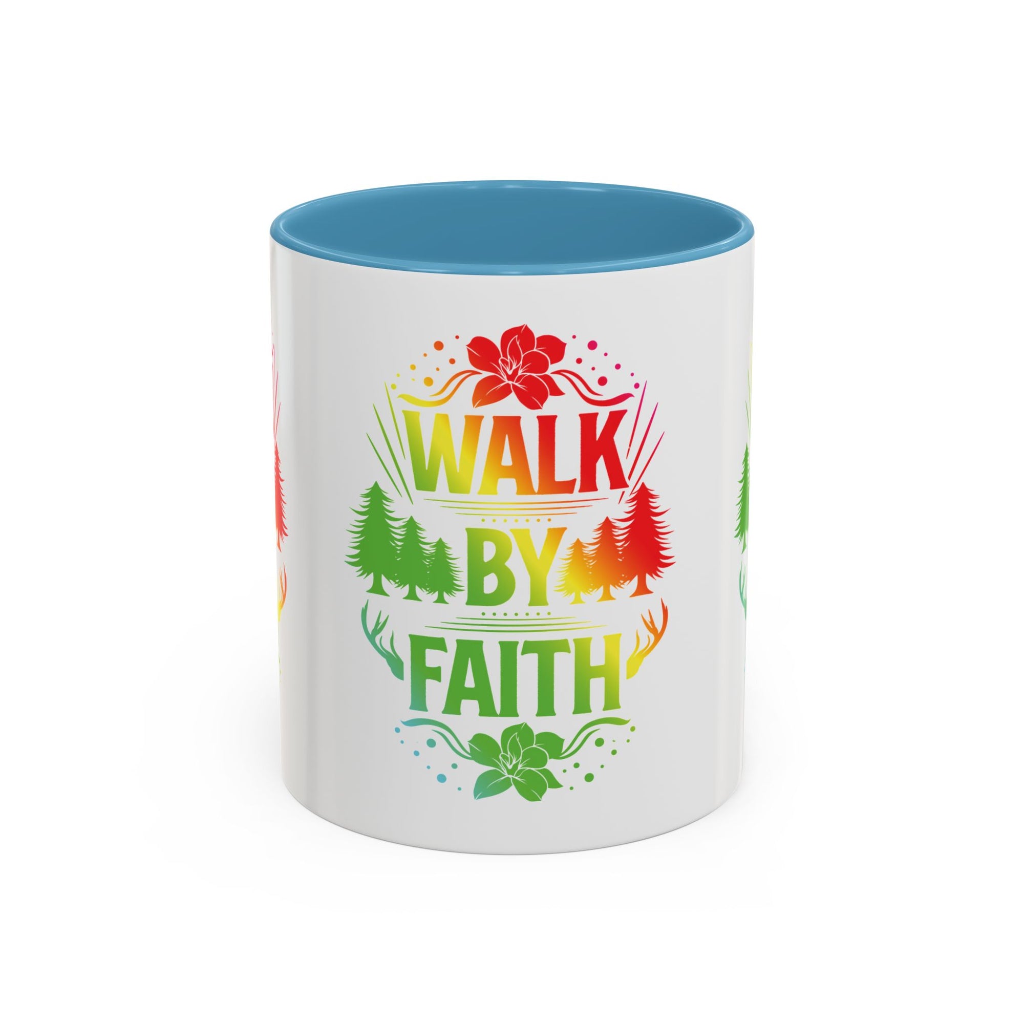 Walk by Faith Accent Coffee Mug - Inspirational Design