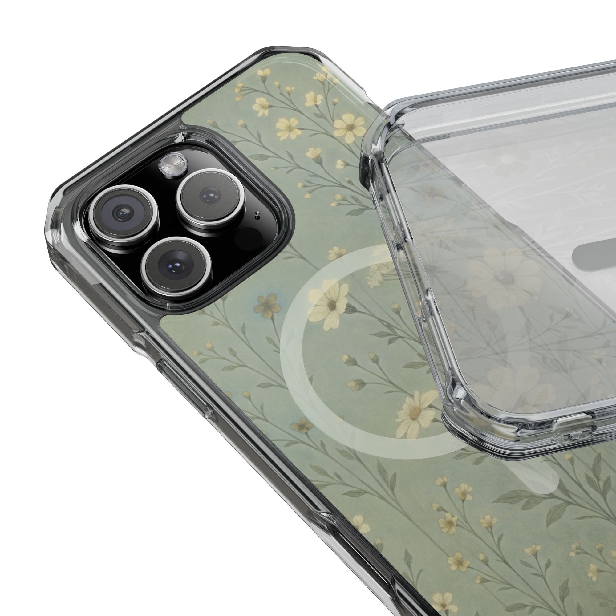 Floral Magnetic Clear Impact Cases, Phone Protection, Floral Design, Nature Lover Gift, Stylish Tech Accessories, Everyday Use