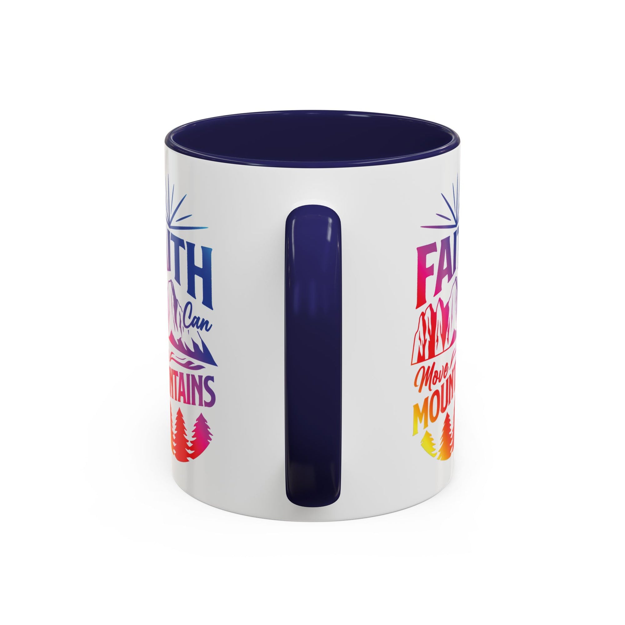 Faith Can Move Mountains Accent Coffee Mug - Inspirational Design