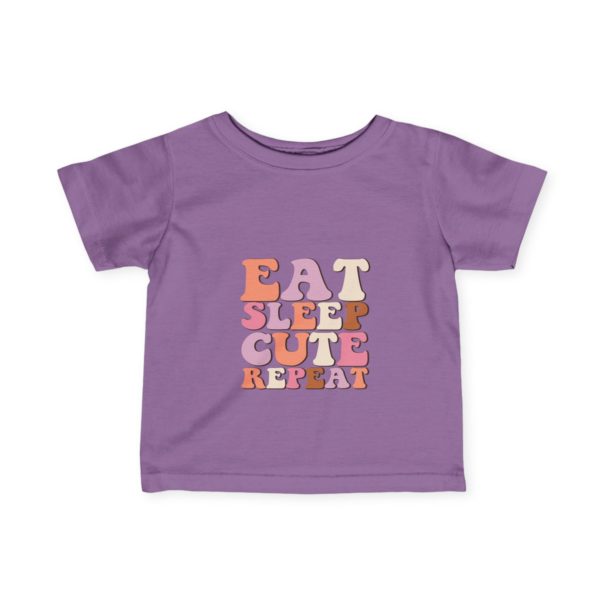 Cute Infant T-Shirt - 'Eat Sleep Cute Repeat' with Colorful Number 1 Design