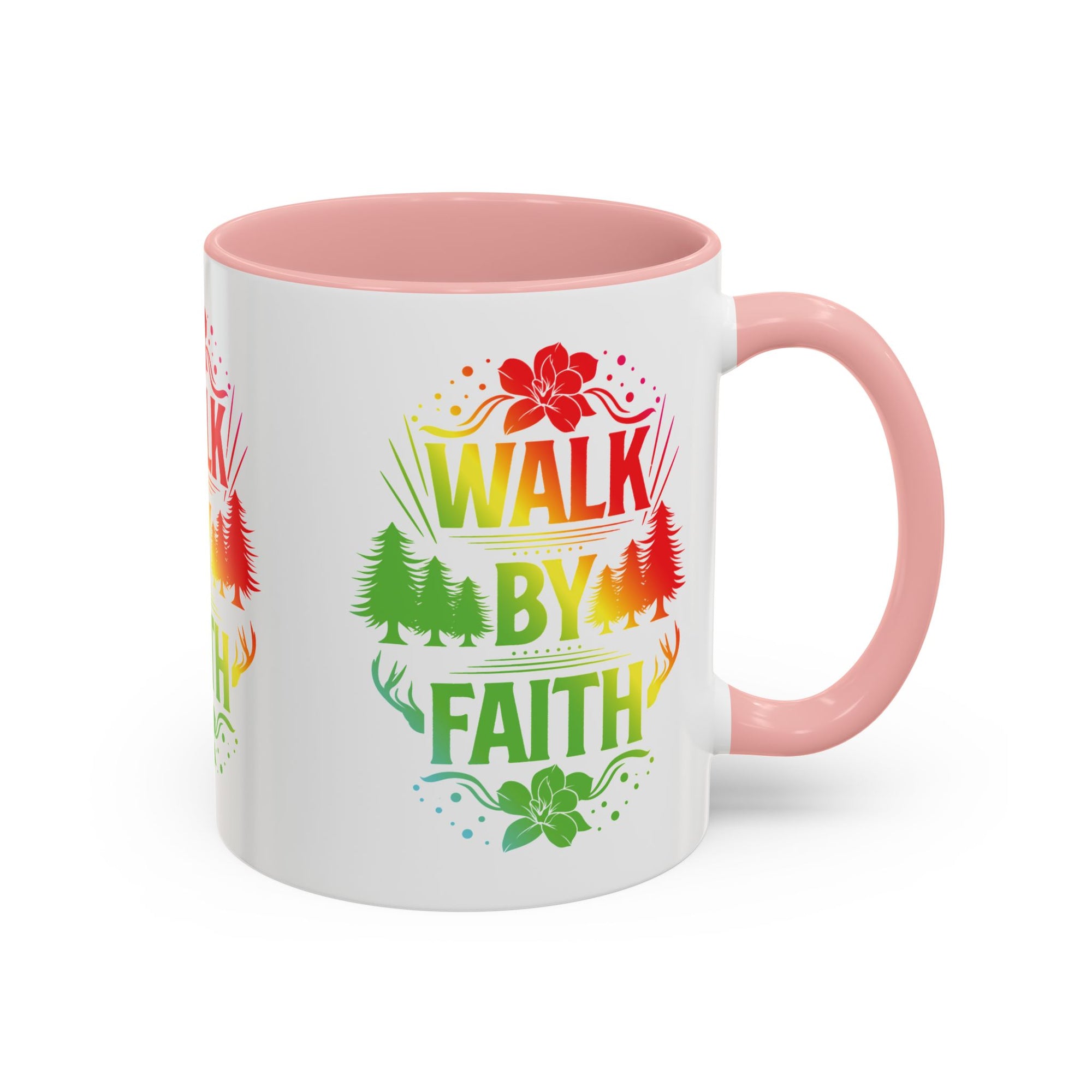 Walk by Faith Accent Coffee Mug - Inspirational Design