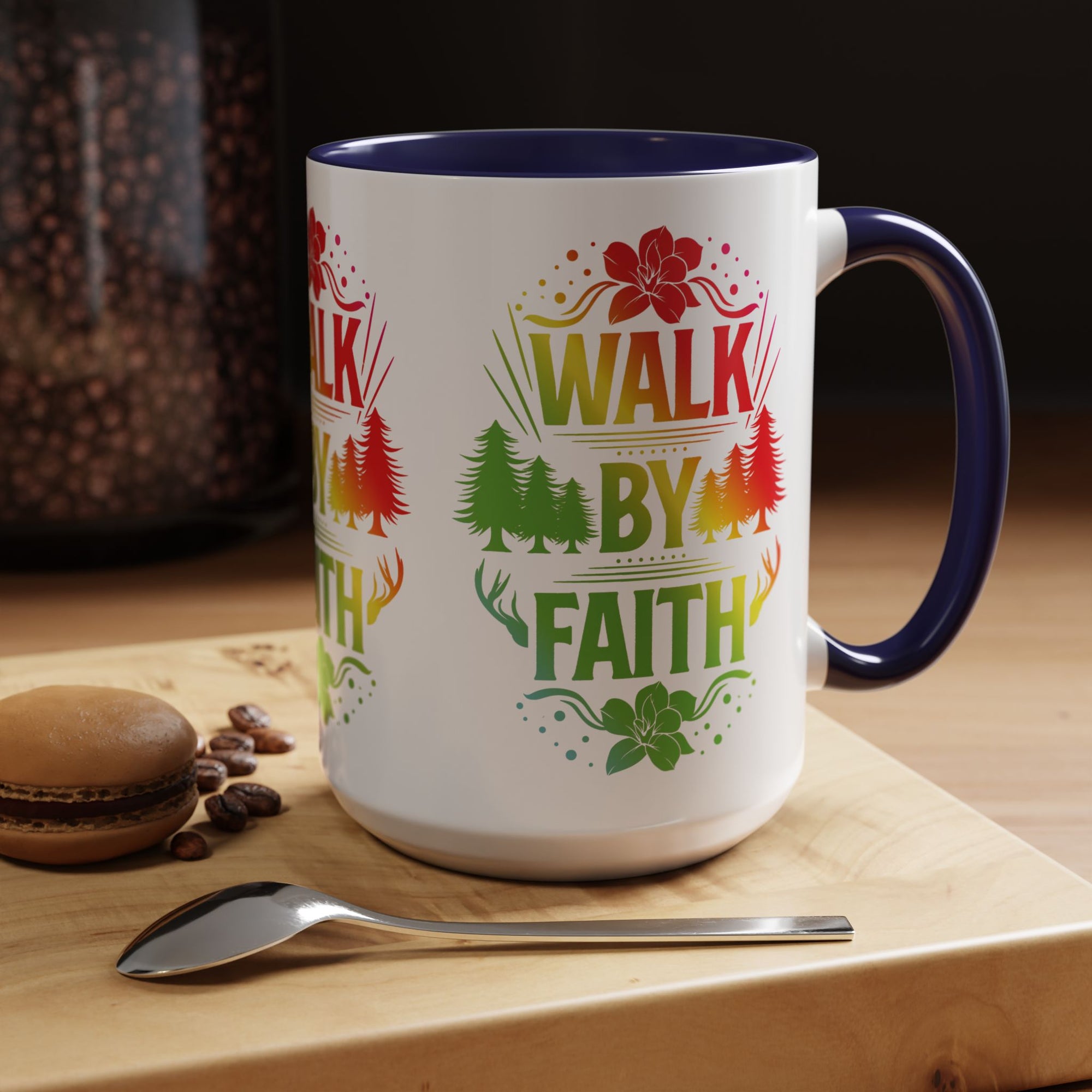 Walk by Faith Accent Coffee Mug - Inspirational Design