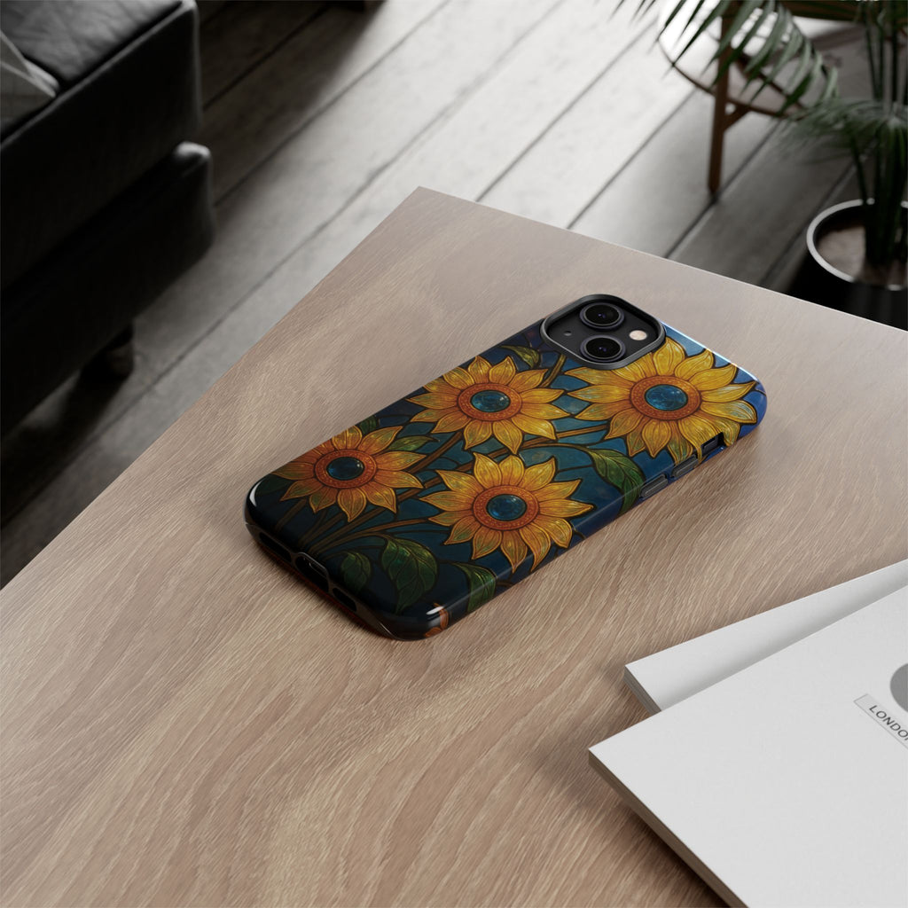 Vibrant Floral Phone Case, Sunflower Design, Tough & Durable Case, Nature Lover Gift, Protective Phone Cover, Spring Aesthetic