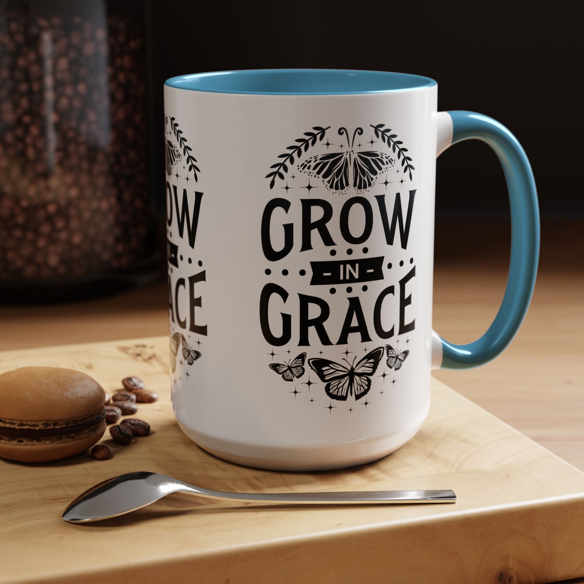 Grow in Grace Accent Coffee Mug - Inspirational Design