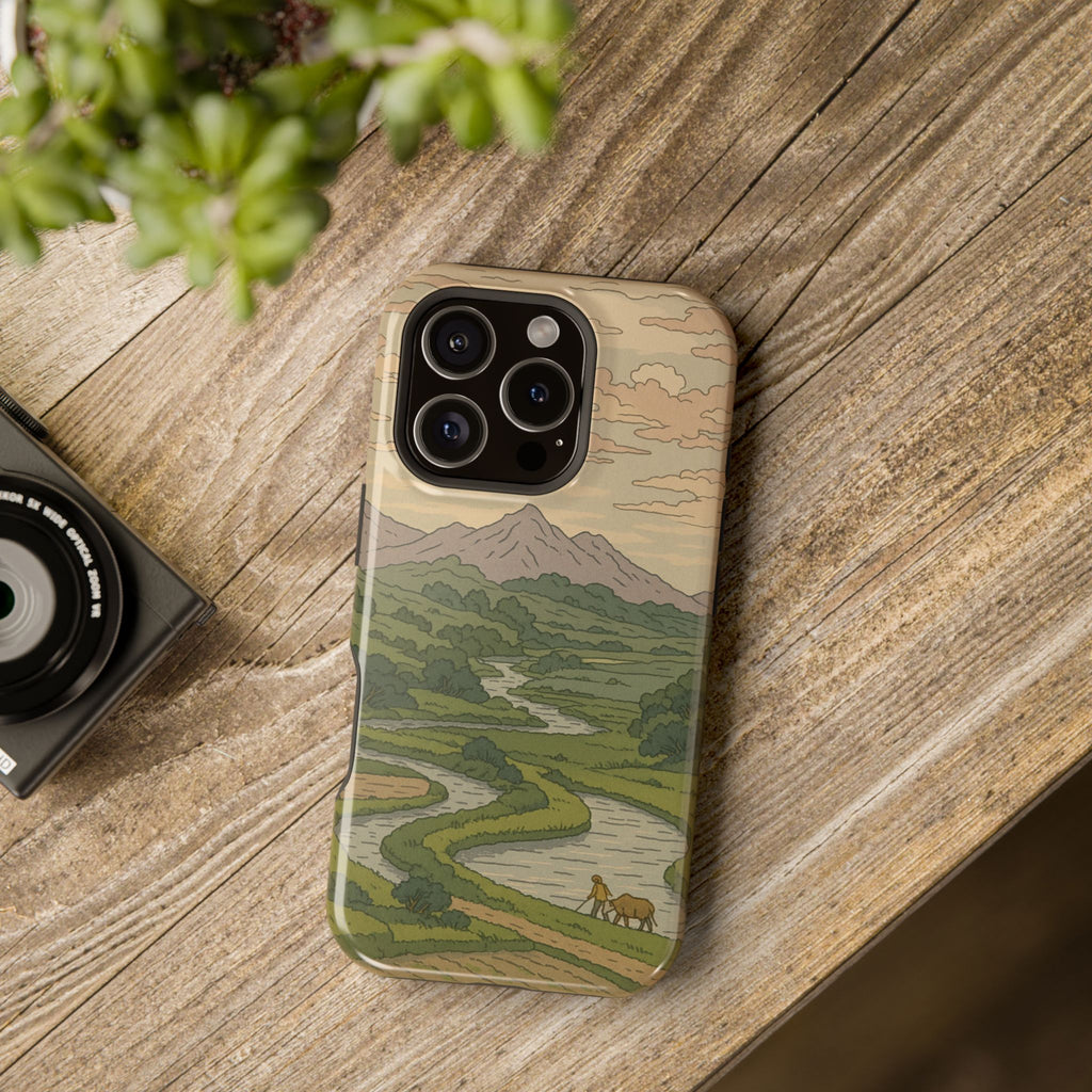 Nature-Inspired Magnetic Tough Case for iPhone, Phone Protection, Adventure Gift, Outdoor Lover, Earthy Aesthetic