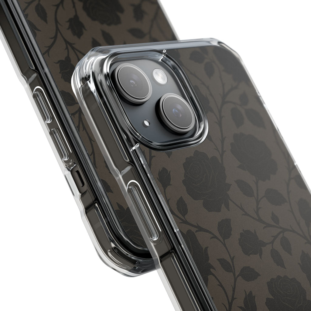 Floral Phone Case - Elegant Rose Design, Magnetic Clear Impact Case for iPhone, Stylish Phone Cover, Gifts for Her, Floral Lover