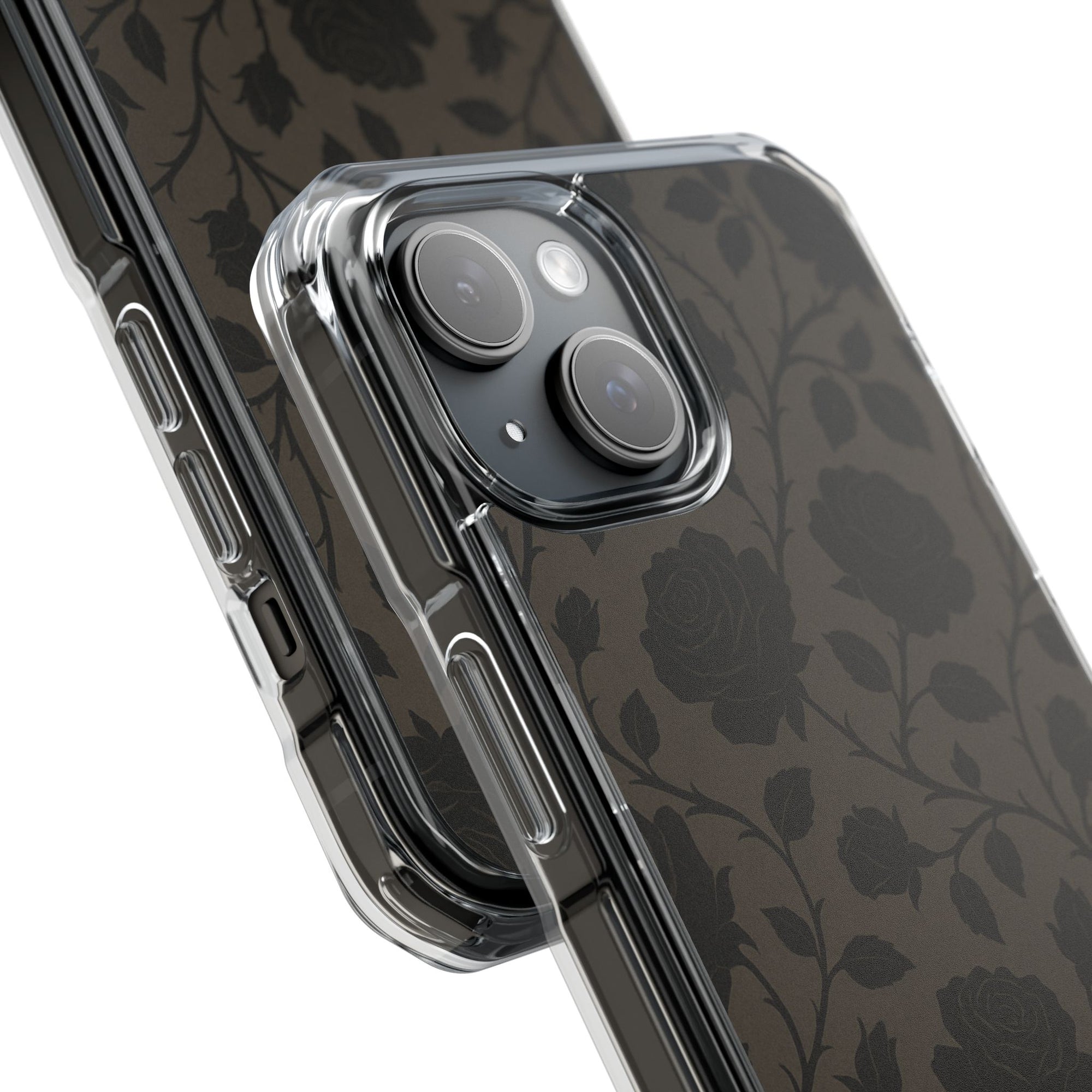 Floral Phone Case - Elegant Rose Design, Magnetic Clear Impact Case for iPhone, Stylish Phone Cover, Gifts for Her, Floral Lover