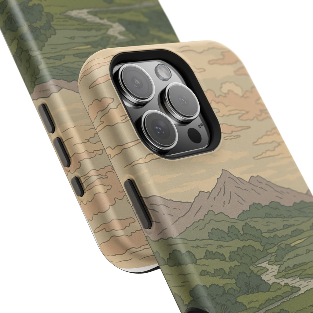 Nature-Inspired Magnetic Tough Case for iPhone, Phone Protection, Adventure Gift, Outdoor Lover, Earthy Aesthetic