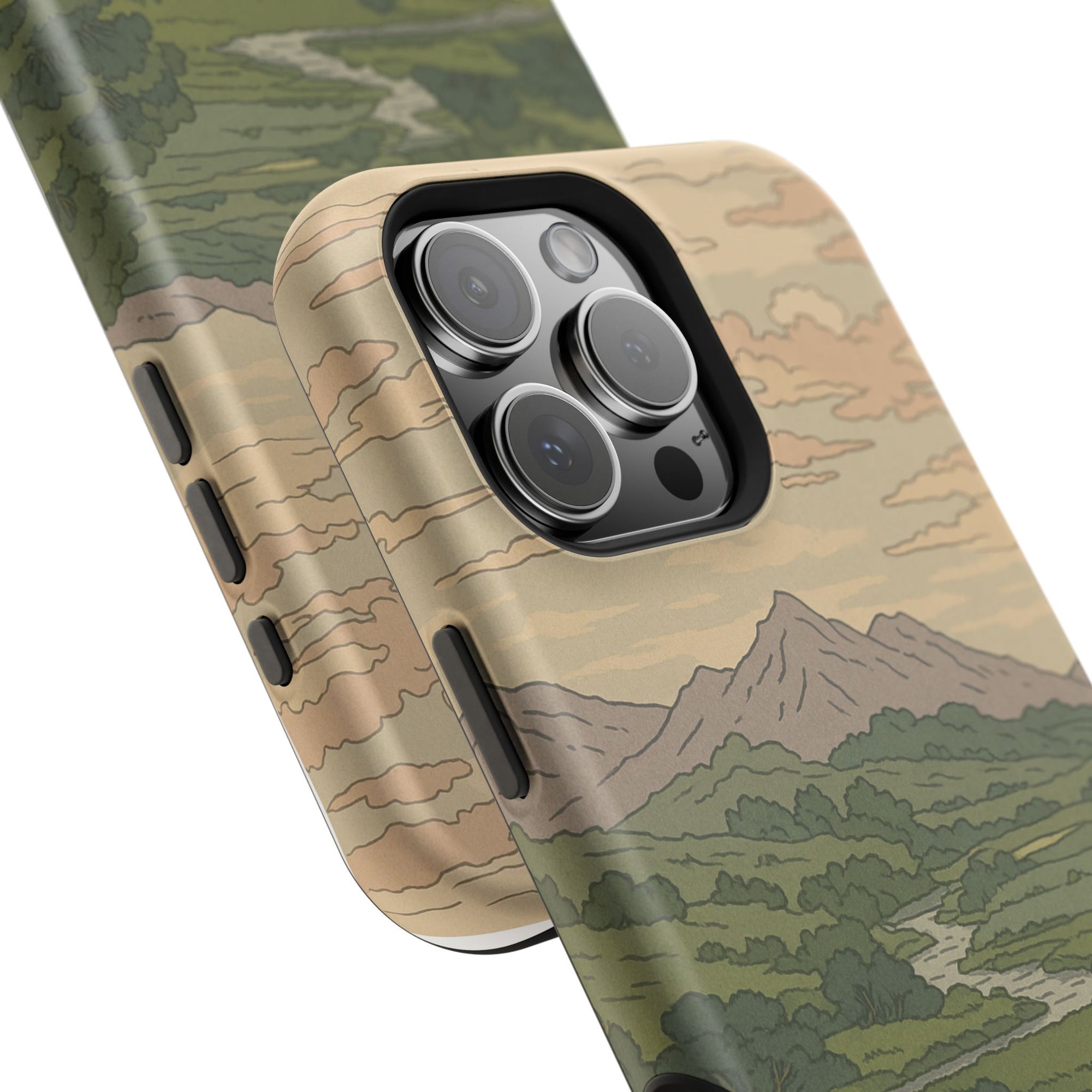 Nature-Inspired Magnetic Tough Case for iPhone, Phone Protection, Adventure Gift, Outdoor Lover, Earthy Aesthetic