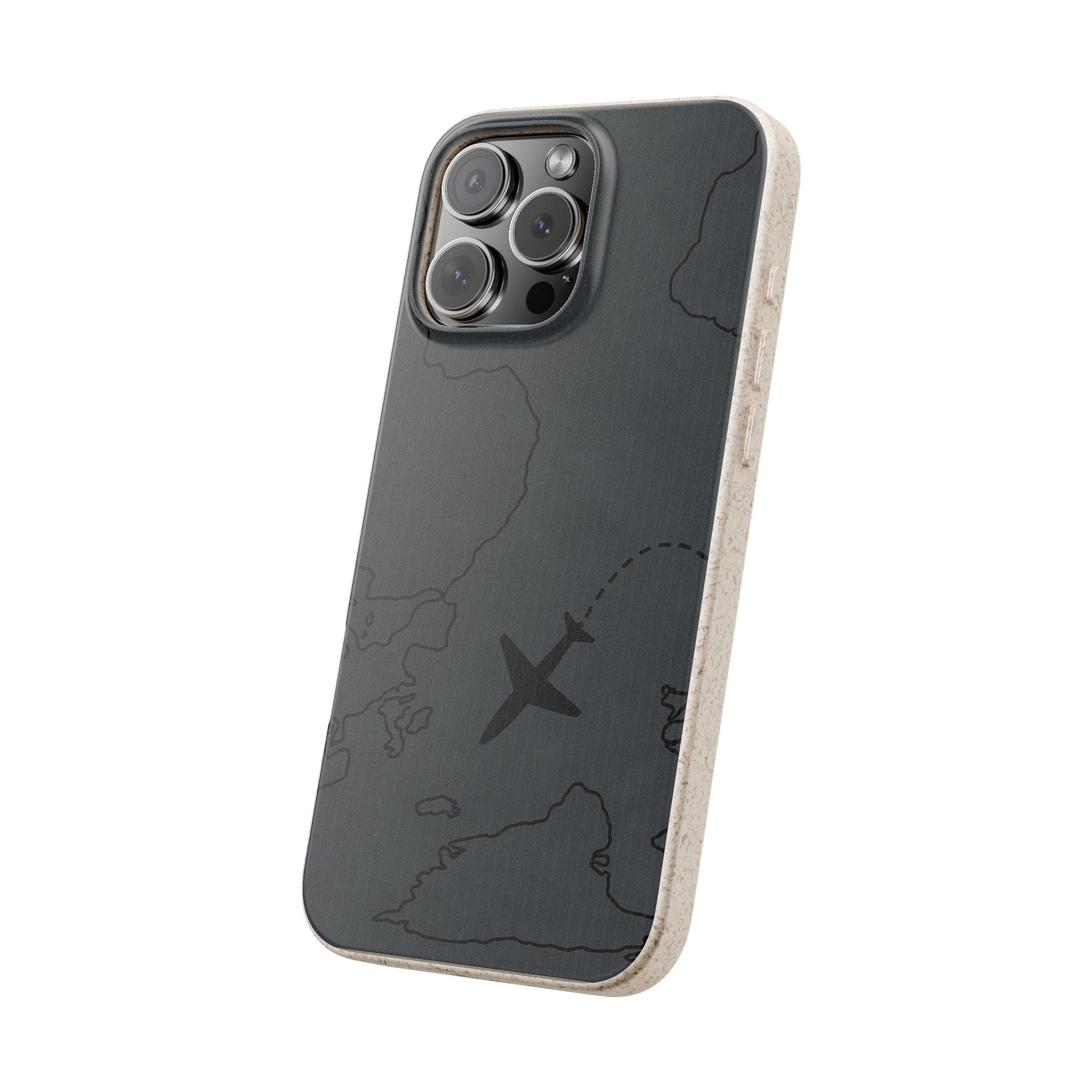Airplane Map Biodegradable Phone Case, Eco-Friendly Phone Cover, Travel Gift, Sustainable Accessory, Nature Lover Gift