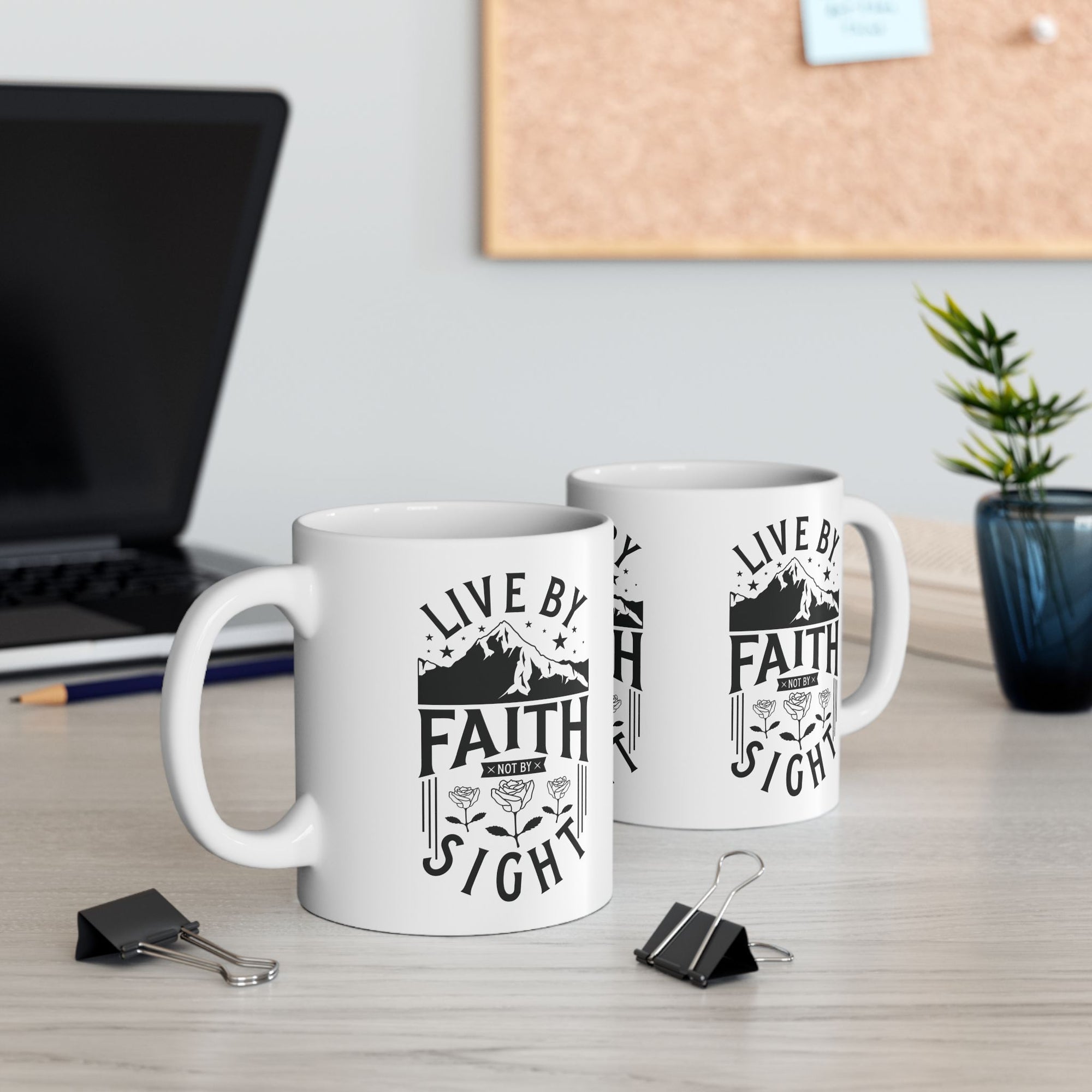 Inspirational Ceramic Mug - "Live by Faith not by Sight" - Perfect for Daily Motivation & Gift Giving