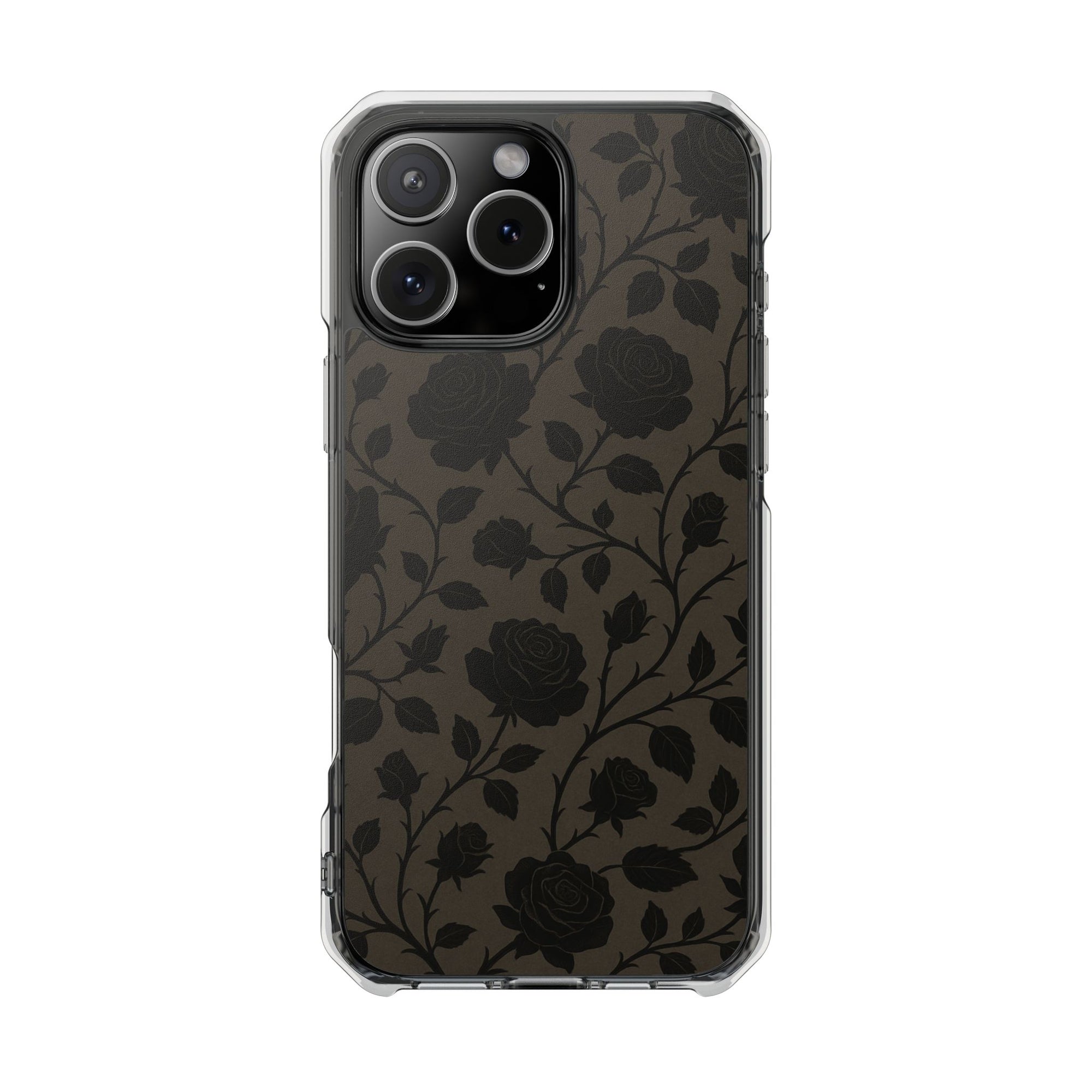 Floral Phone Case - Elegant Rose Design, Magnetic Clear Impact Case for iPhone, Stylish Phone Cover, Gifts for Her, Floral Lover