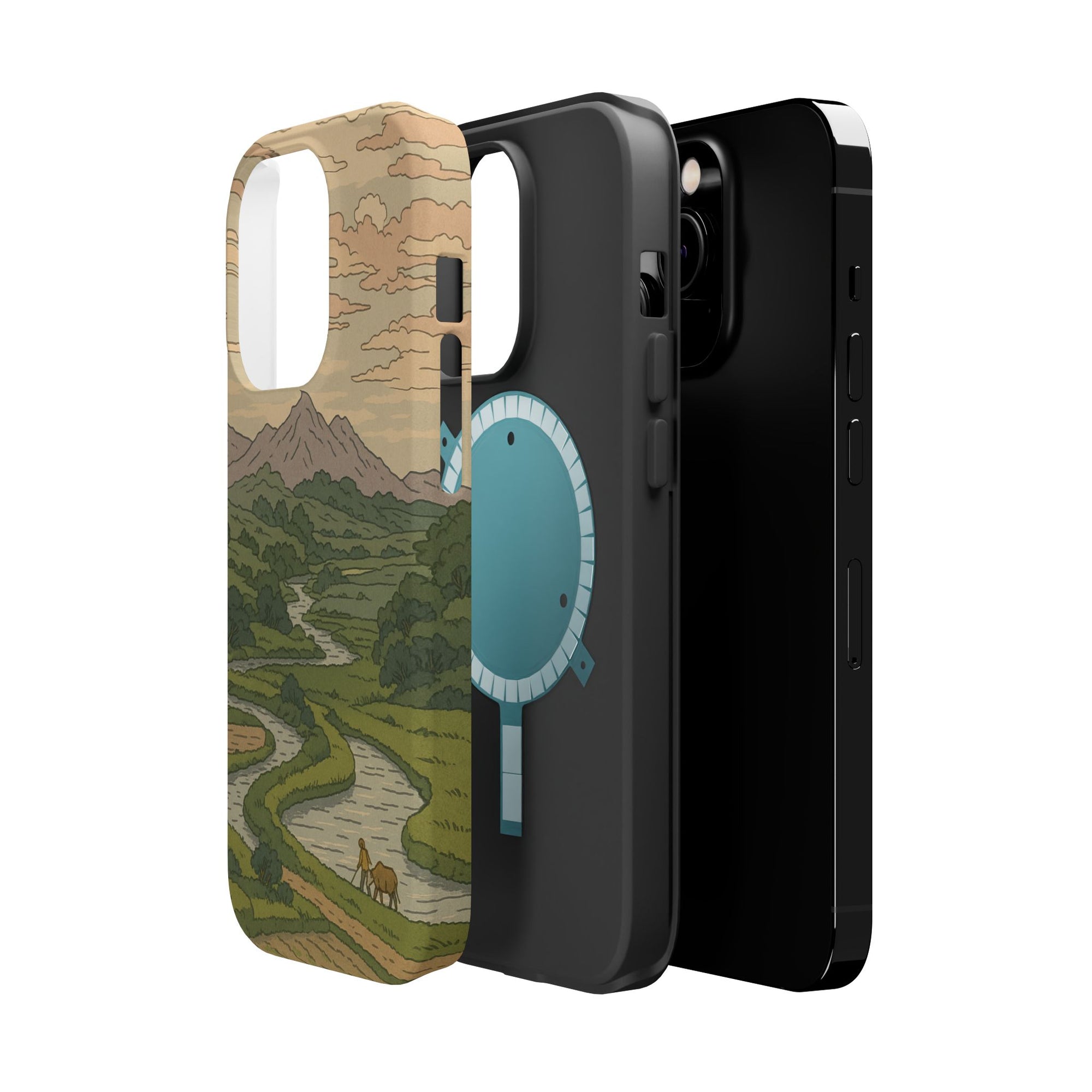 Nature-Inspired Magnetic Tough Case for iPhone, Phone Protection, Adventure Gift, Outdoor Lover, Earthy Aesthetic