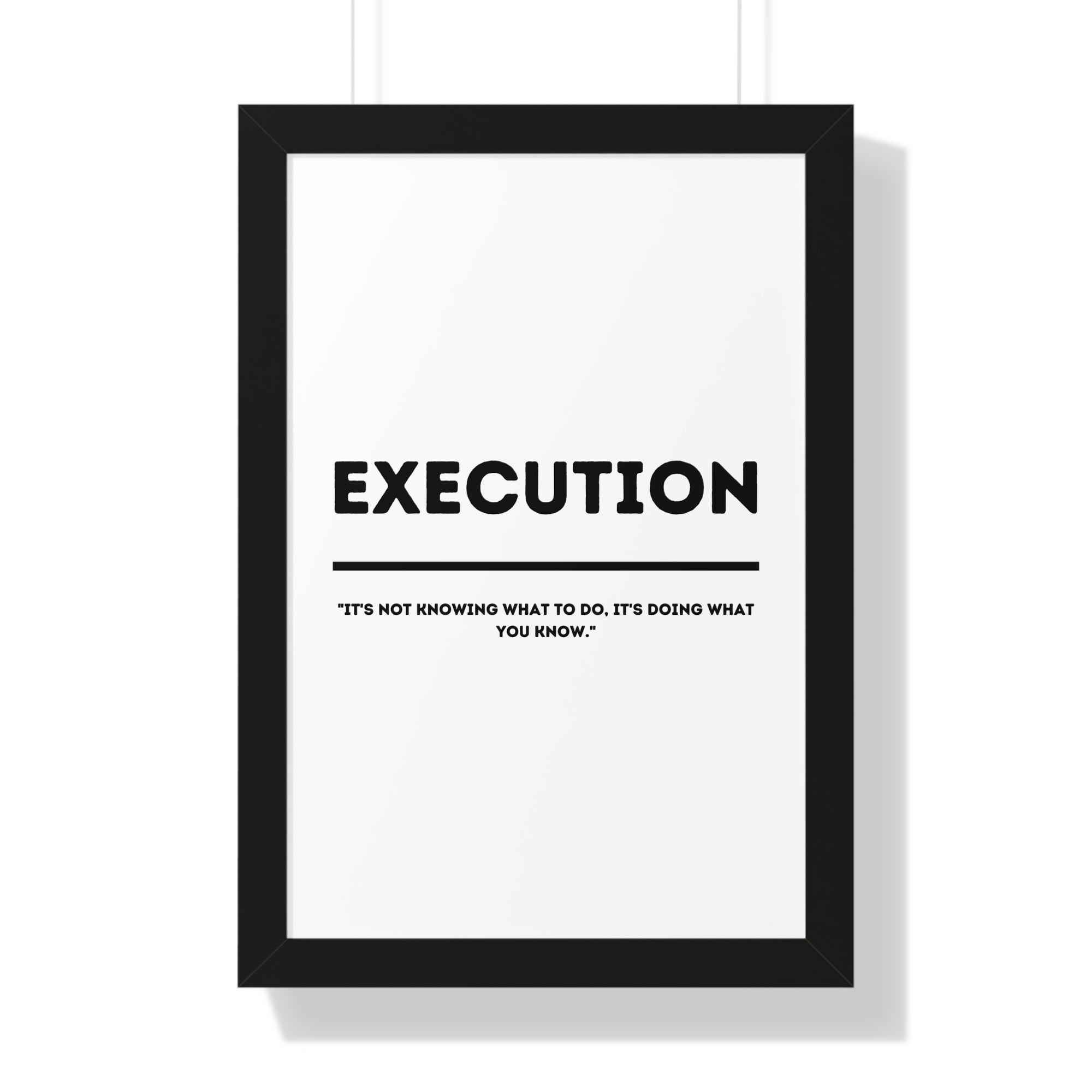 Minimalist in White (Execution) - Framed Vertical Poster