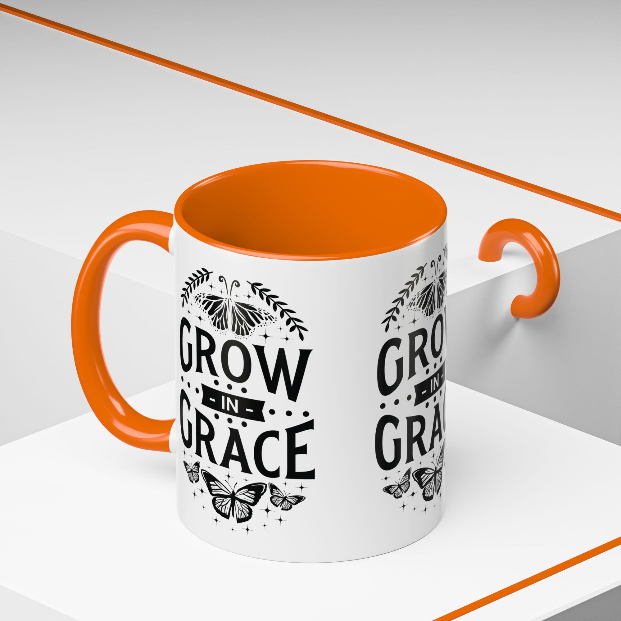Grow in Grace Accent Coffee Mug - Inspirational Design