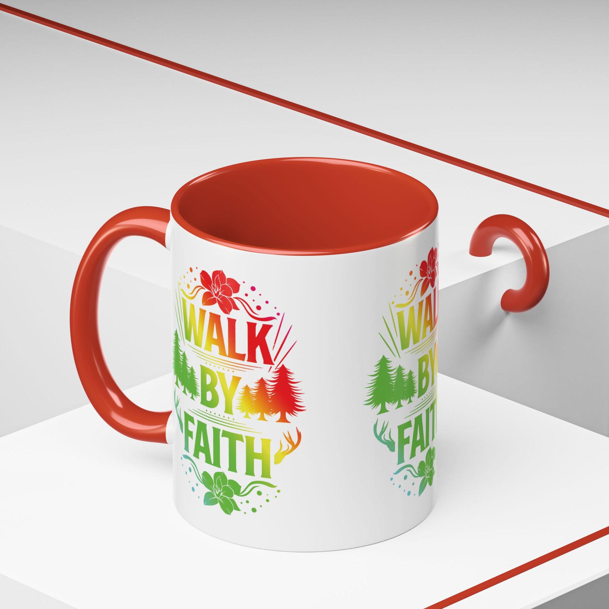 Walk by Faith Accent Coffee Mug - Inspirational Design