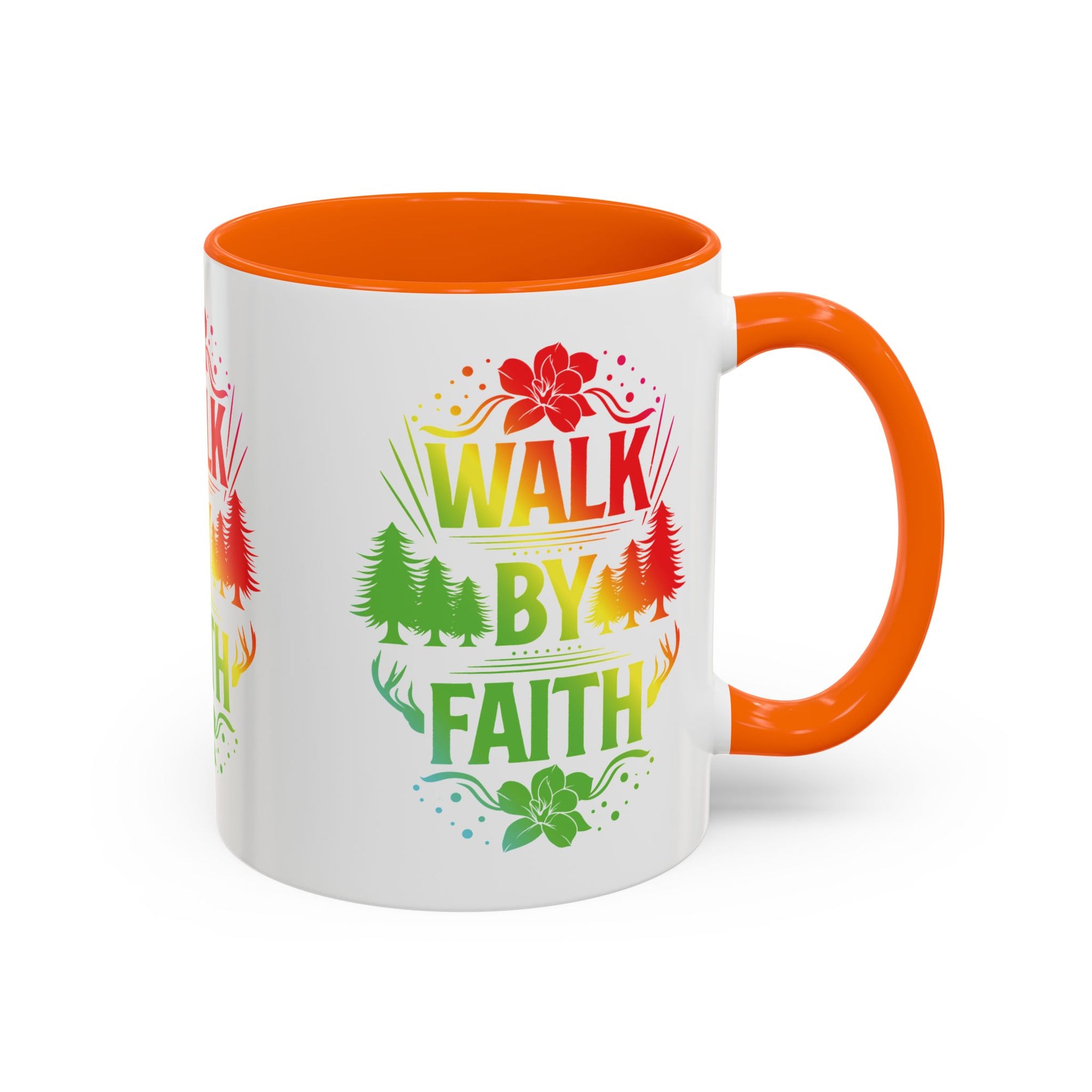 Walk by Faith Accent Coffee Mug - Inspirational Design
