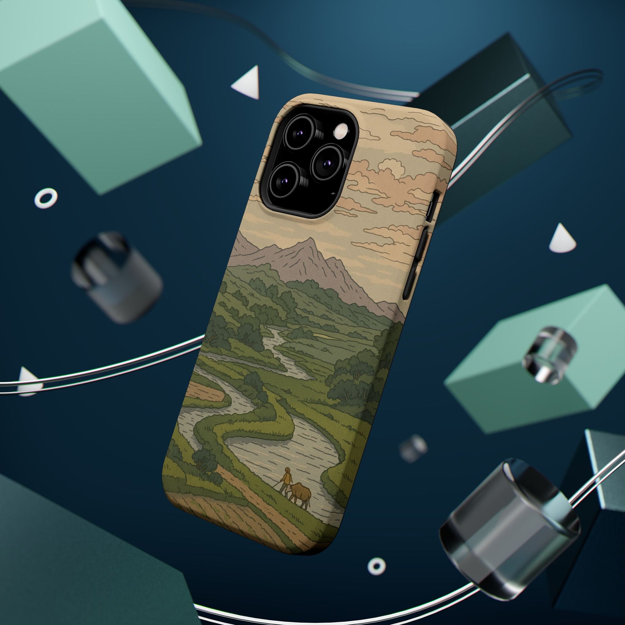 Nature-Inspired Magnetic Tough Case for iPhone, Phone Protection, Adventure Gift, Outdoor Lover, Earthy Aesthetic