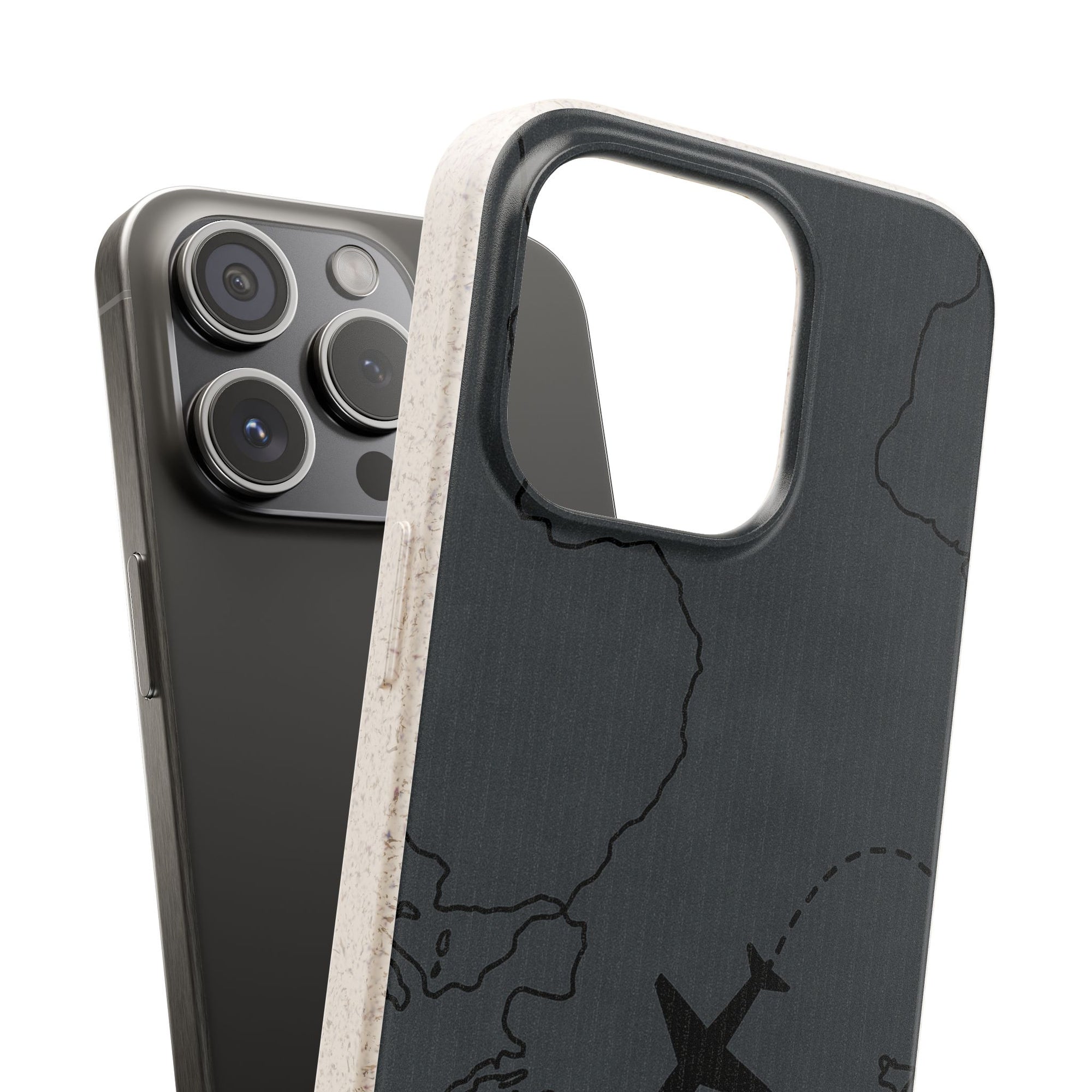 Airplane Map Biodegradable Phone Case, Eco-Friendly Phone Cover, Travel Gift, Sustainable Accessory, Nature Lover Gift