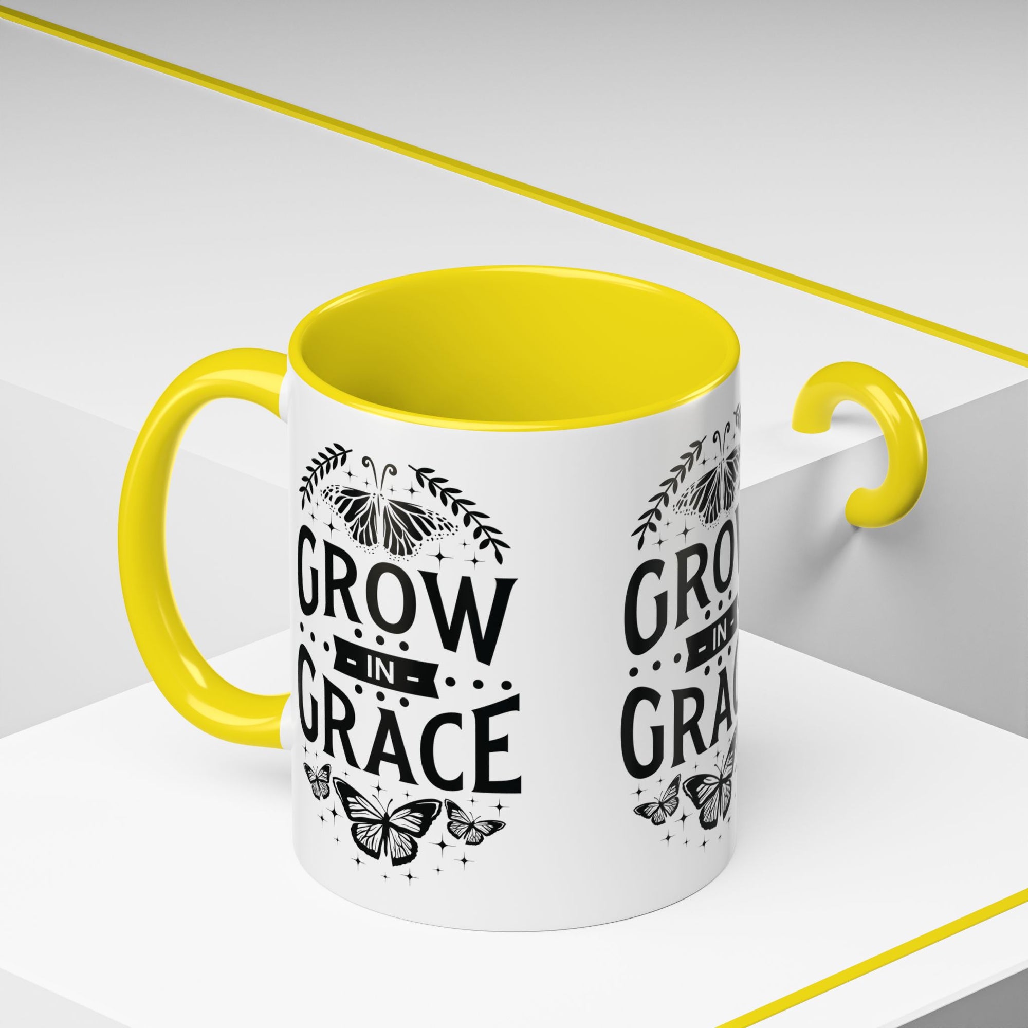 Grow in Grace Accent Coffee Mug - Inspirational Design