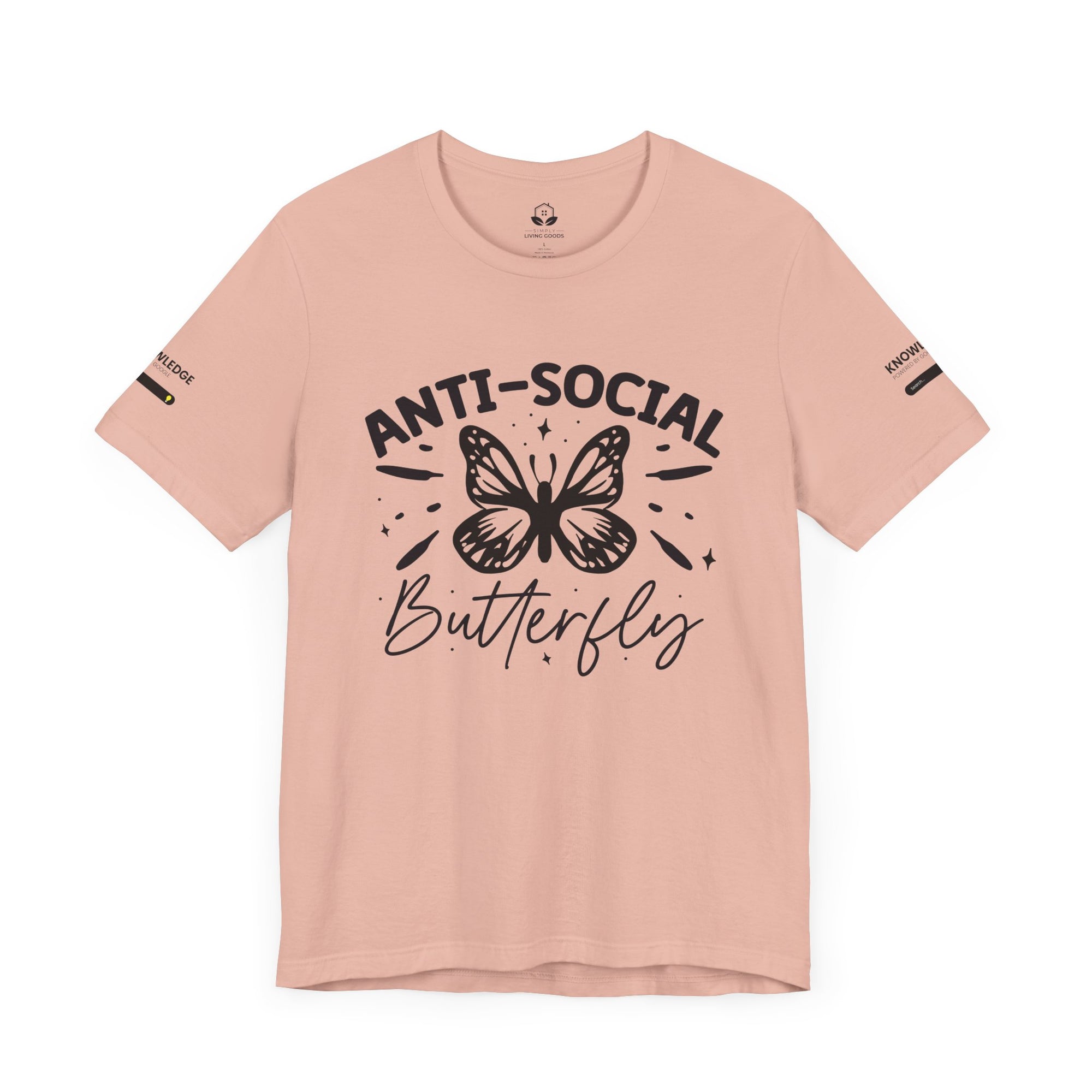 Unisex Jersey Tee with 'Anti-Social Butterfly' Quote - Perfect for Everyday Wear