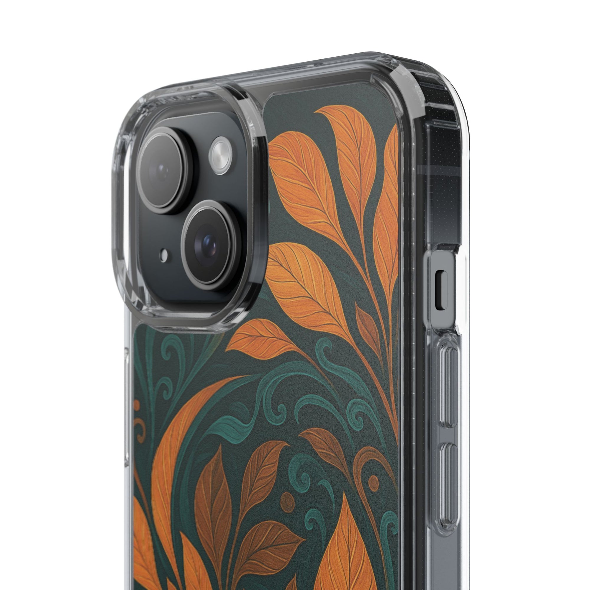 Bohemian Floral Clear Phone Case - Nature Lover's Gift, Botanical Design Phone Cover, Fall Aesthetic, Eco-Friendly Case, Custom Phone