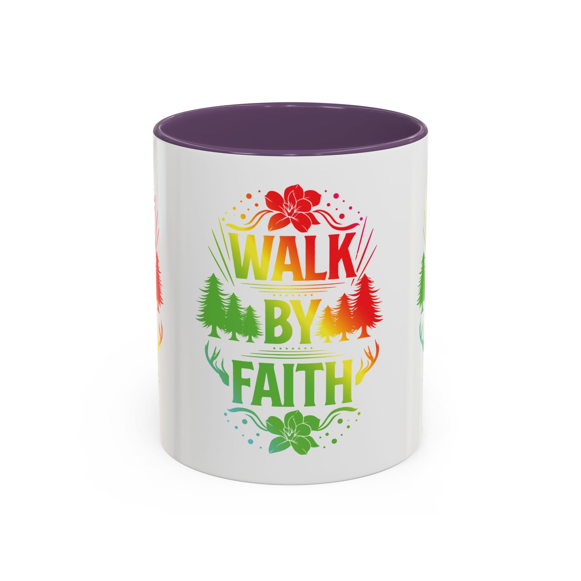 Walk by Faith Accent Coffee Mug - Inspirational Design
