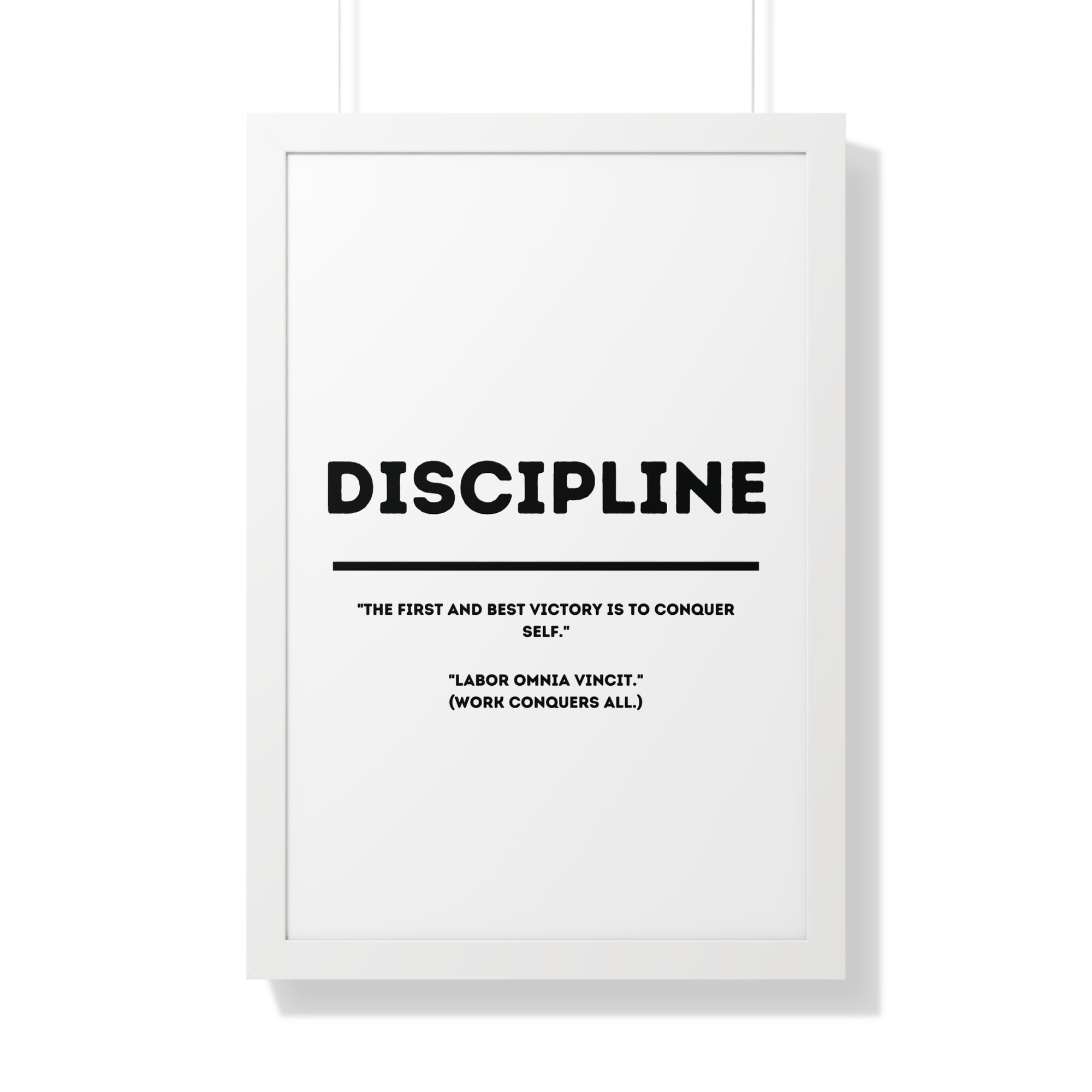 Minimalist in White (Discipline) - Framed Vertical Poster