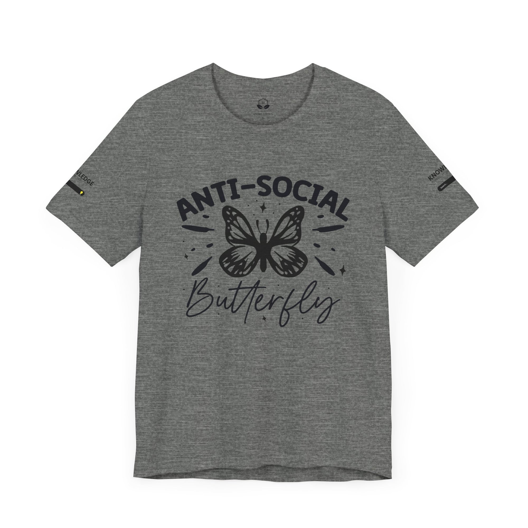 Unisex Jersey Tee with 'Anti-Social Butterfly' Quote - Perfect for Everyday Wear