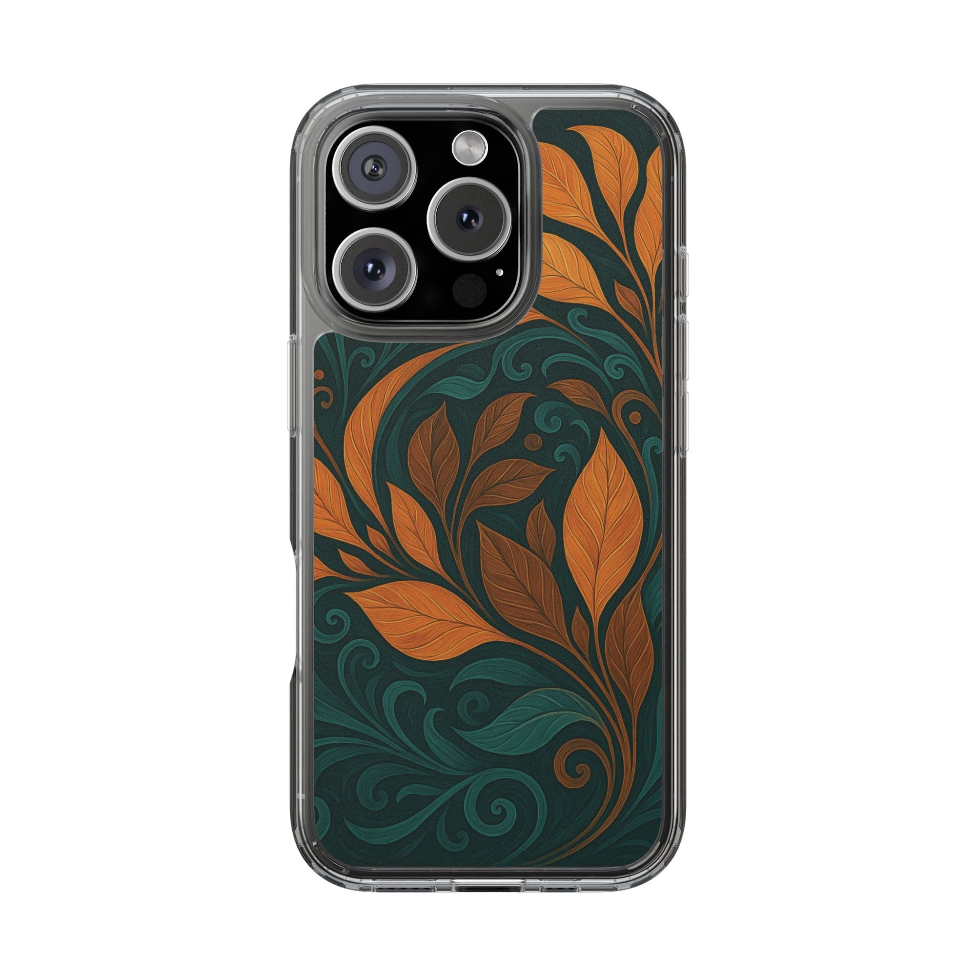 Bohemian Floral Clear Phone Case - Nature Lover's Gift, Botanical Design Phone Cover, Fall Aesthetic, Eco-Friendly Case, Custom Phone