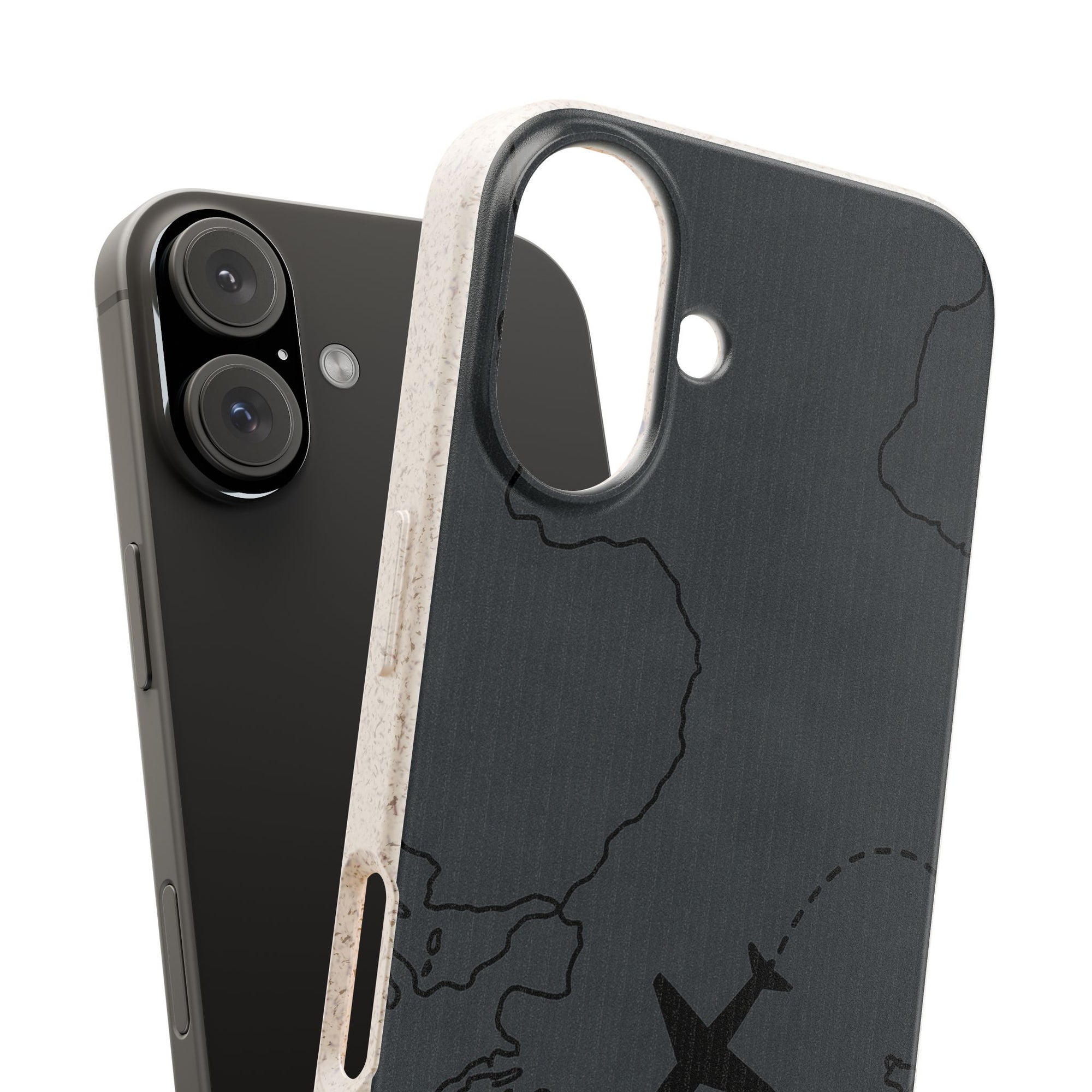 Airplane Map Biodegradable Phone Case, Eco-Friendly Phone Cover, Travel Gift, Sustainable Accessory, Nature Lover Gift