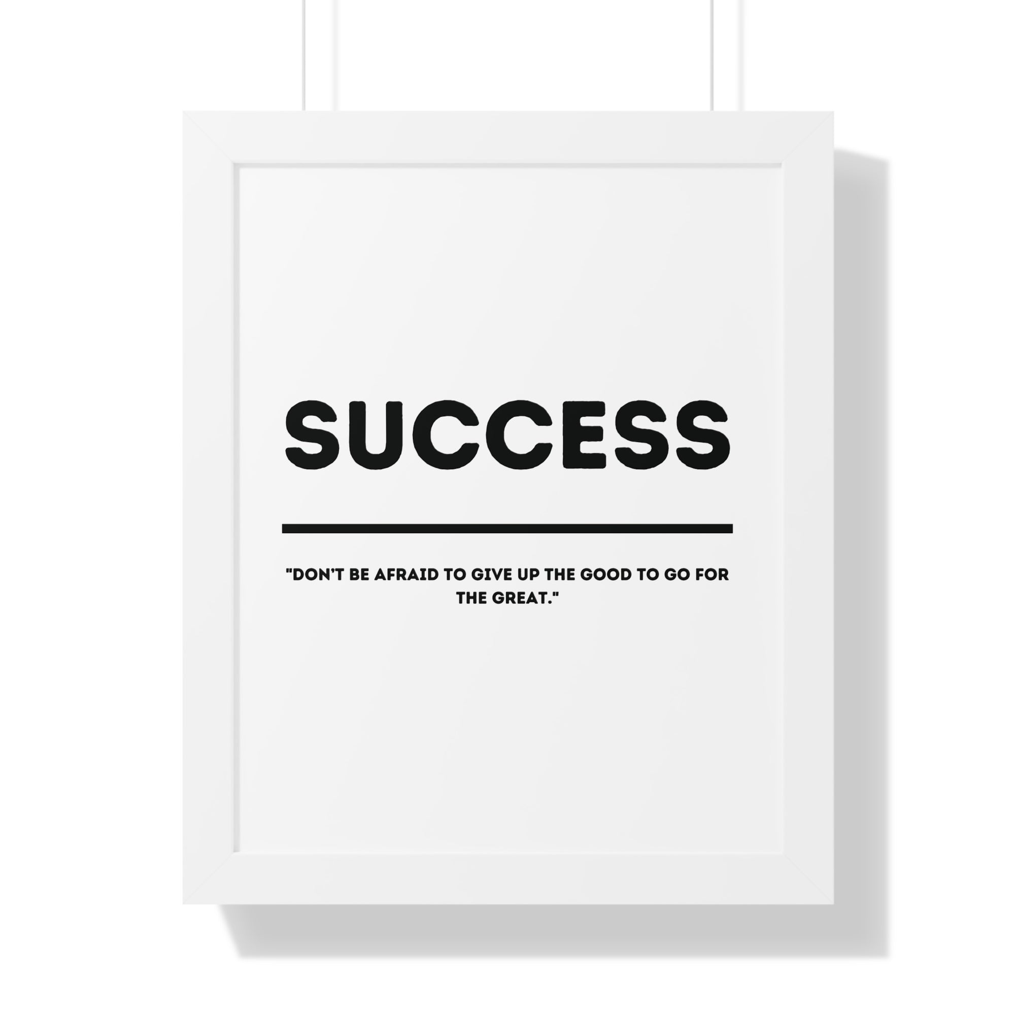 Minimalist in White (Success) - Framed Vertical Poster