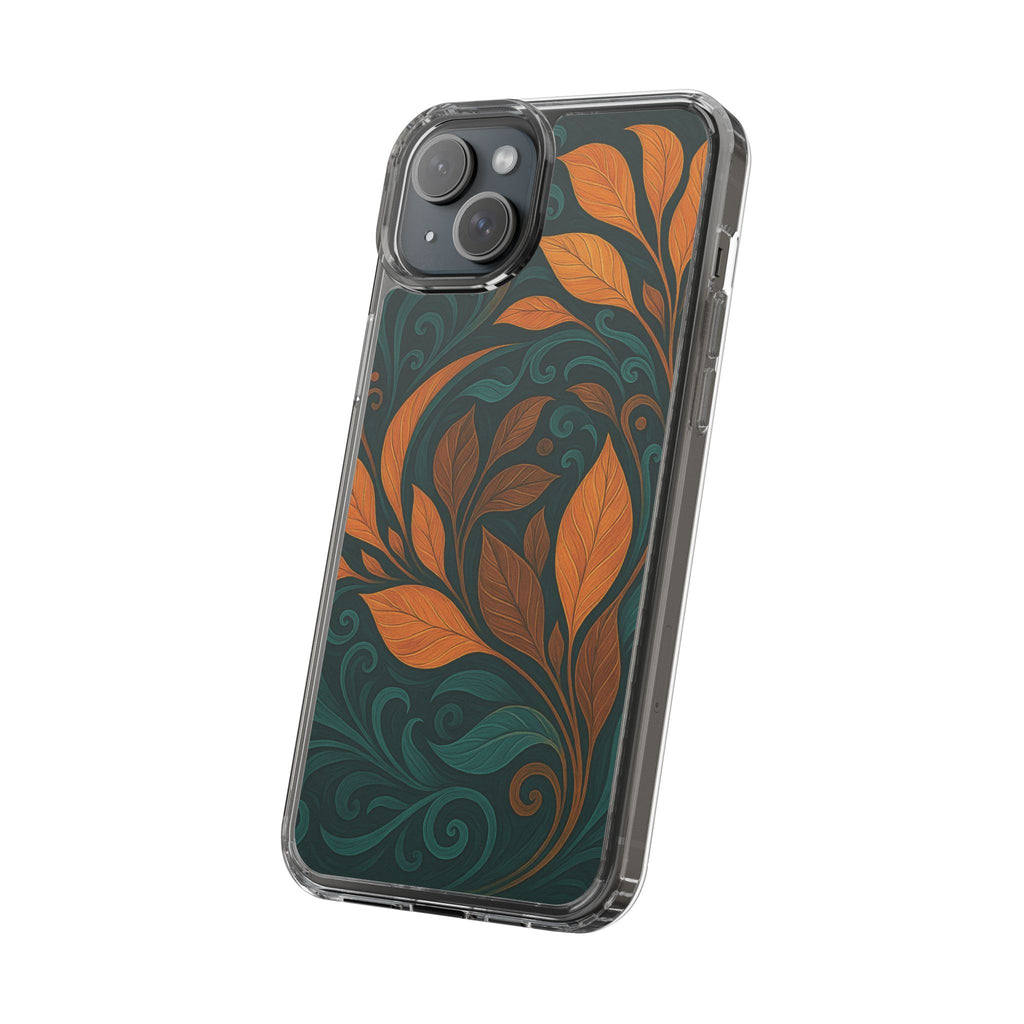 Bohemian Floral Clear Phone Case - Nature Lover's Gift, Botanical Design Phone Cover, Fall Aesthetic, Eco-Friendly Case, Custom Phone