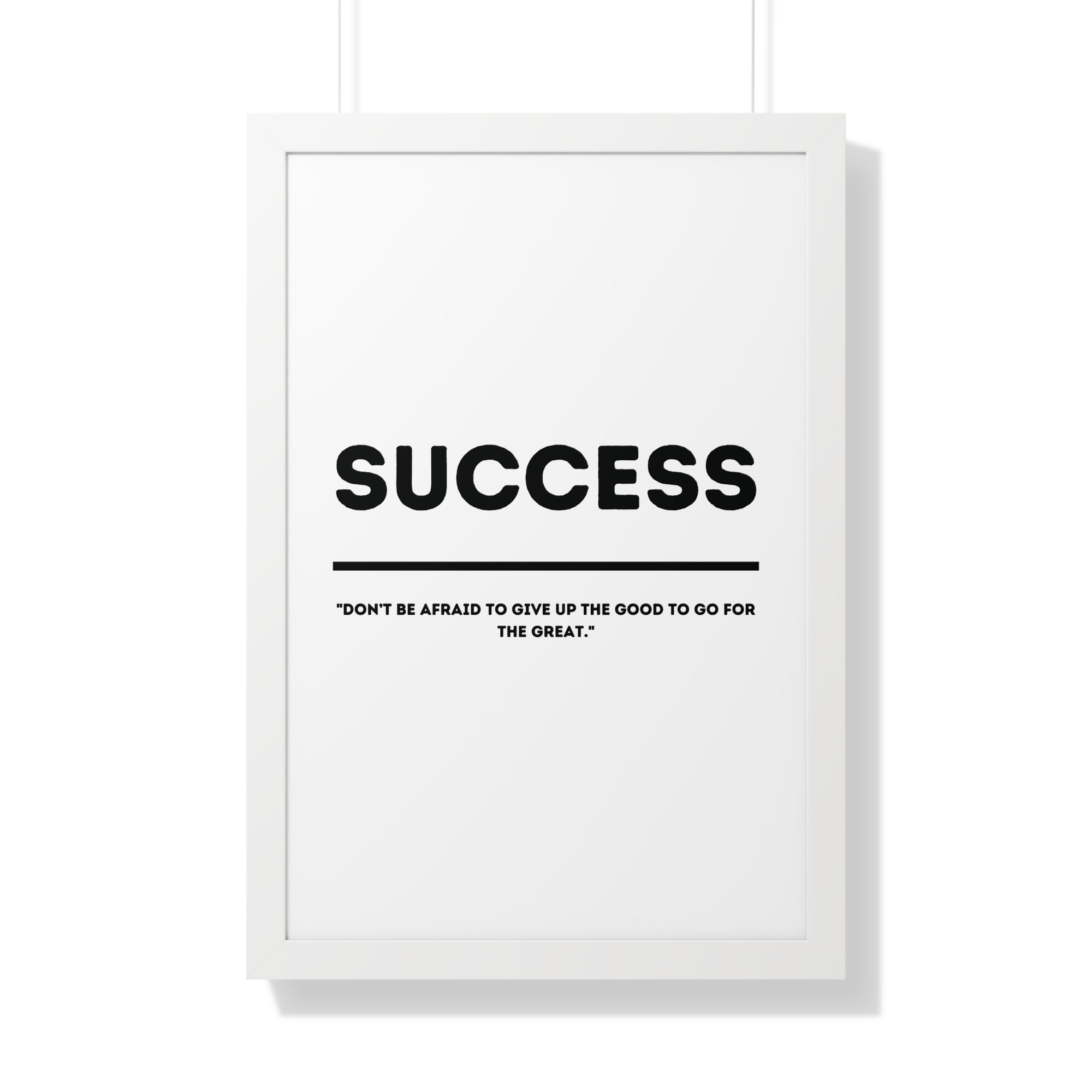 Minimalist in White (Success) - Framed Vertical Poster