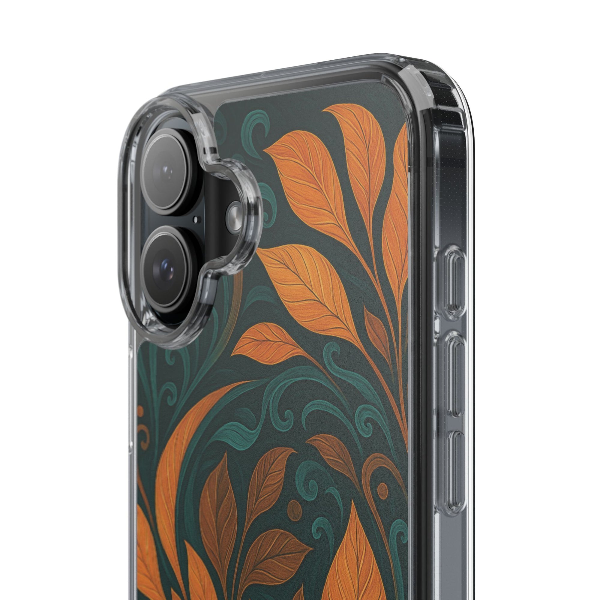 Bohemian Floral Clear Phone Case - Nature Lover's Gift, Botanical Design Phone Cover, Fall Aesthetic, Eco-Friendly Case, Custom Phone