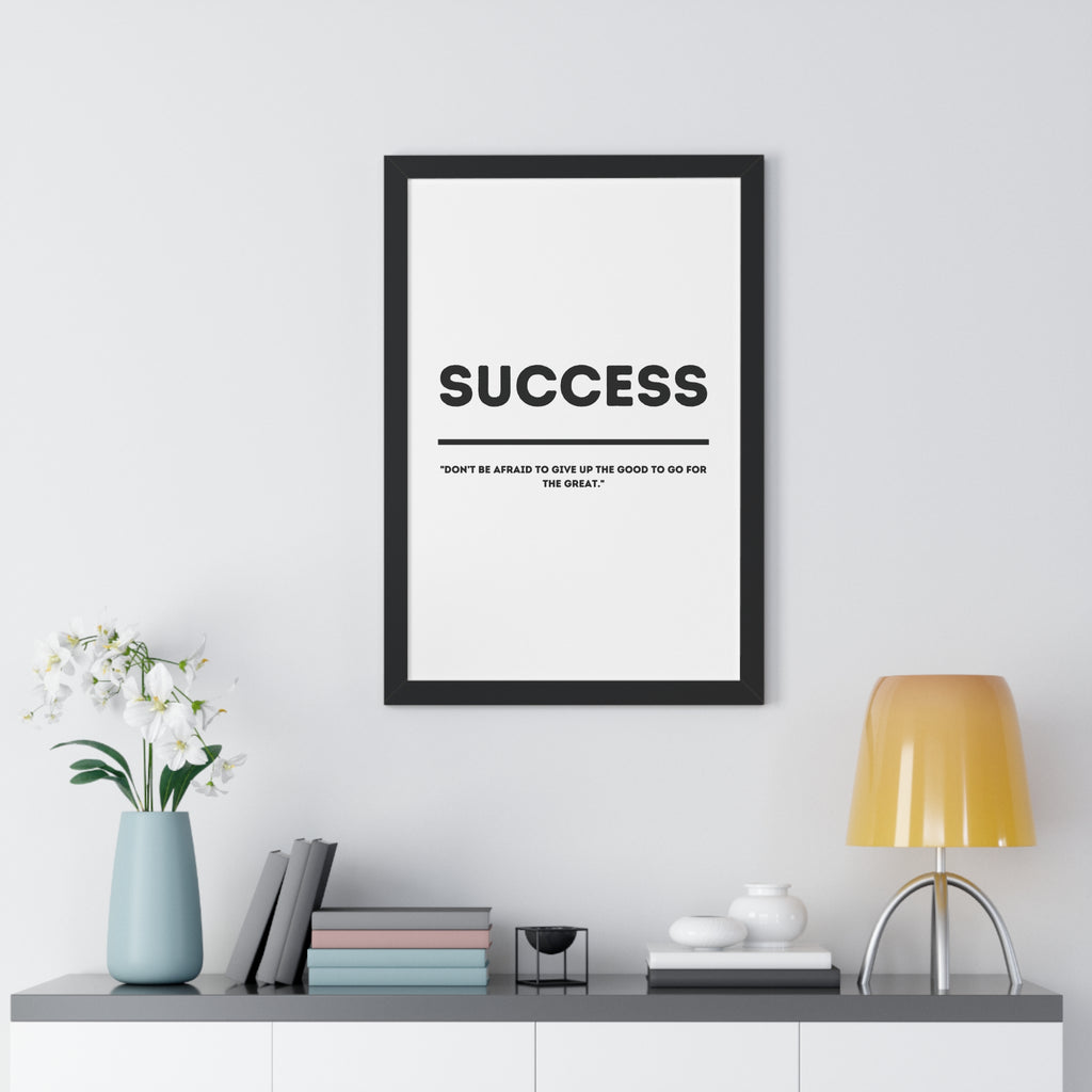 Minimalist in White (Success) - Framed Vertical Poster