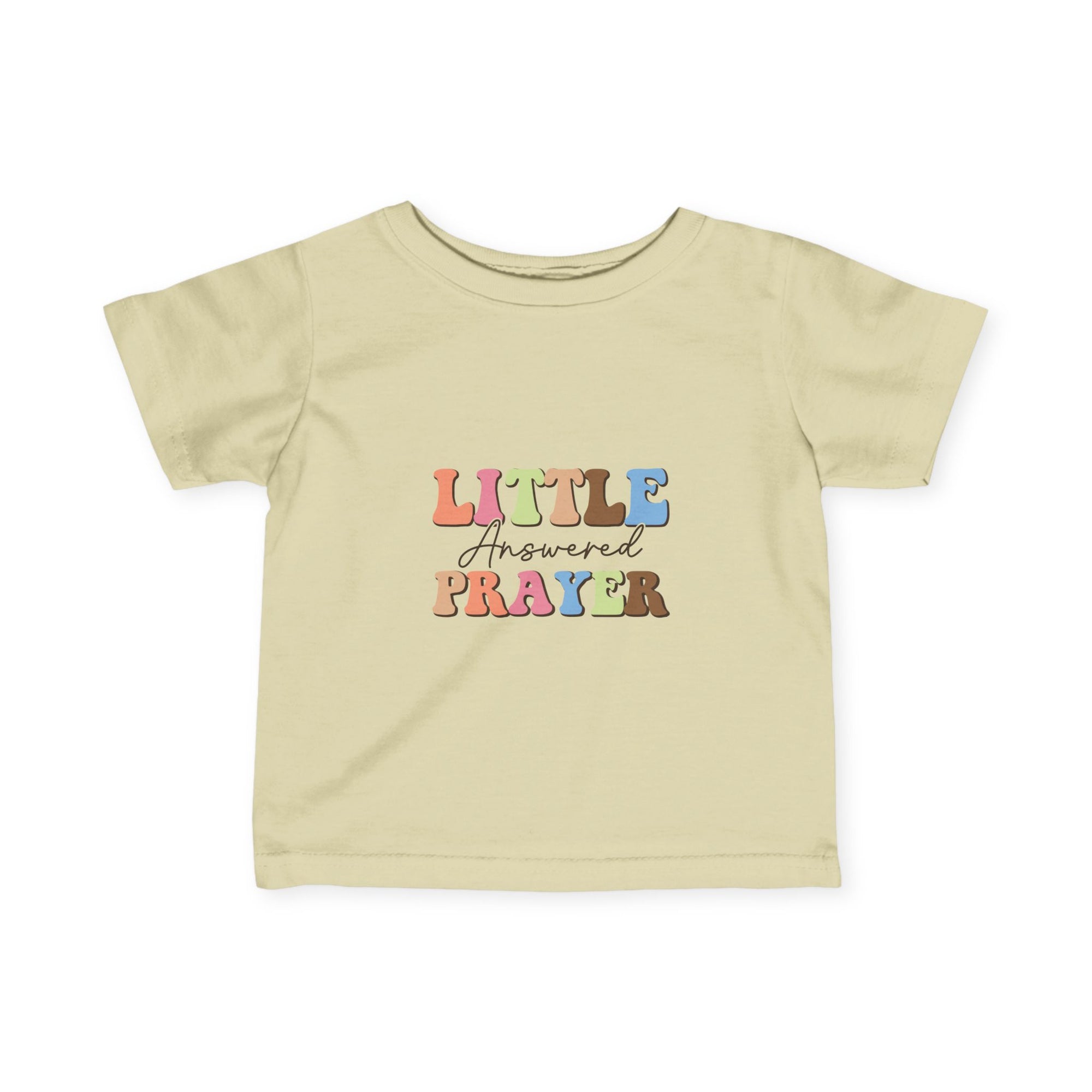 Cute Infant T-Shirt - 'Little Answered Prayer' with Colorful Number 1 Design